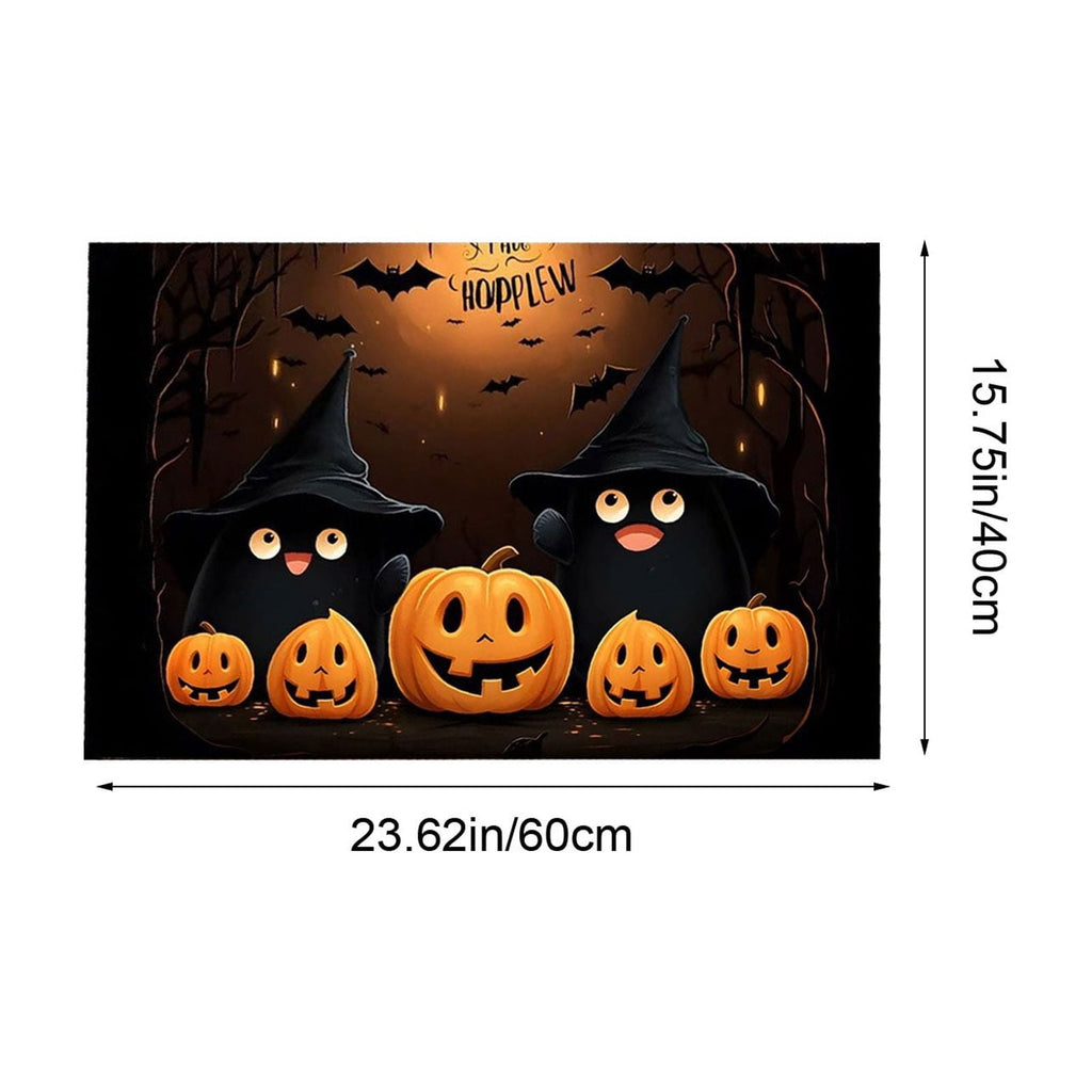 Xuniizn Halloween Mat, 16X24" Velvet Halloween Door Mat for Outside Entrance, Spooky Halloween Rug for Outdoor & Indoor, Non Slip Washable Halloween Doormat, Halloween Bathroom Decor