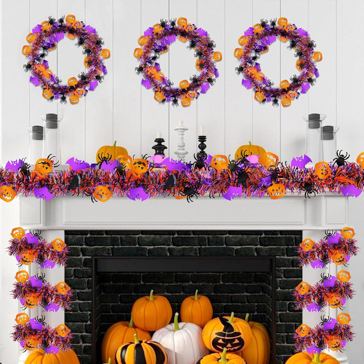 XGFHYJEH Halloween Decorations LED Candle Lights, 3pc Pumpkin Lantern, Halloween Indoor Decor, Halloween Table Decoration Ornament for Home Room Party