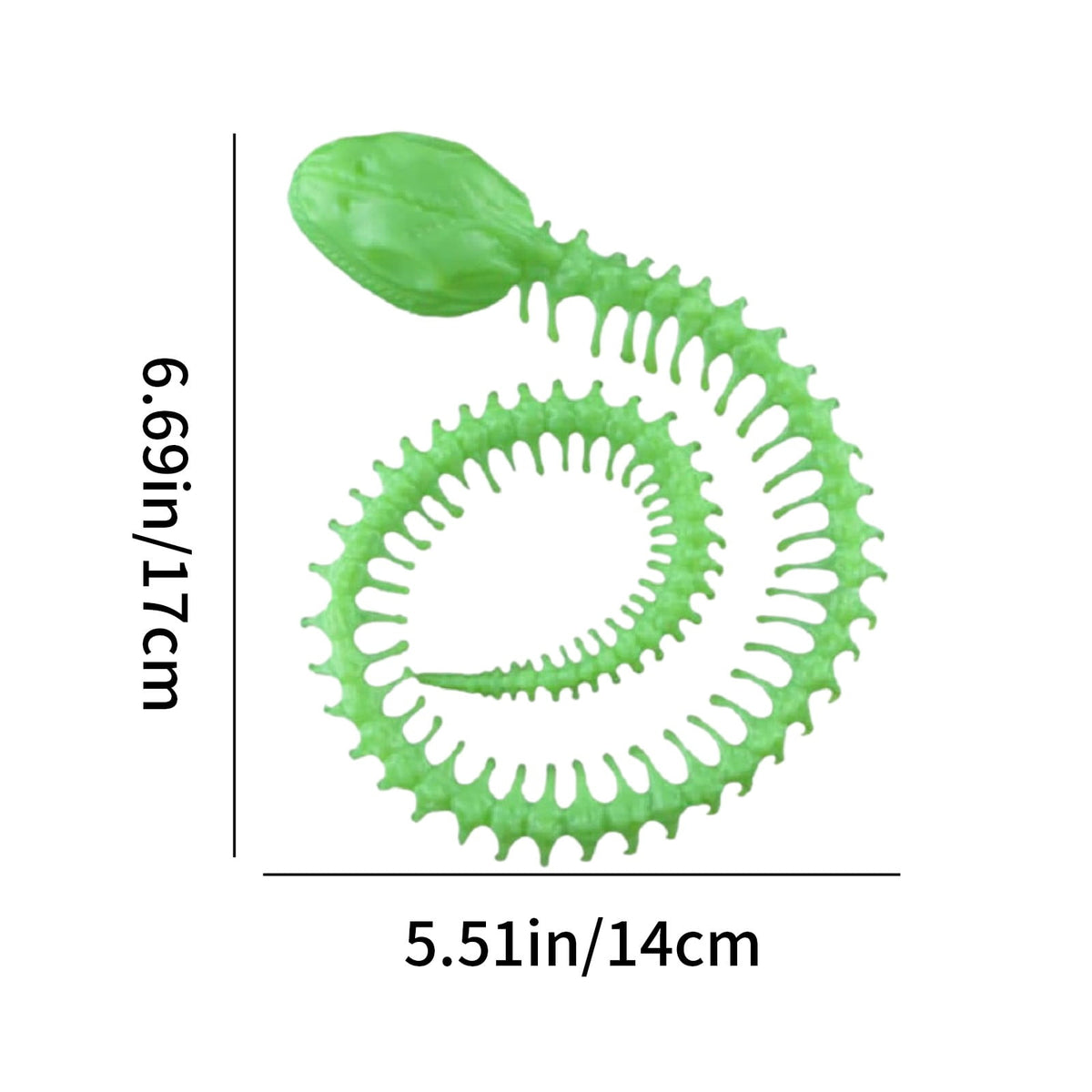JOGZMZ Glow in the Dark Halloween Snake Skeleton - Scary Fake Reptile Prank Toy for Party Decorations, Haunted House Props (Green, Plastic)