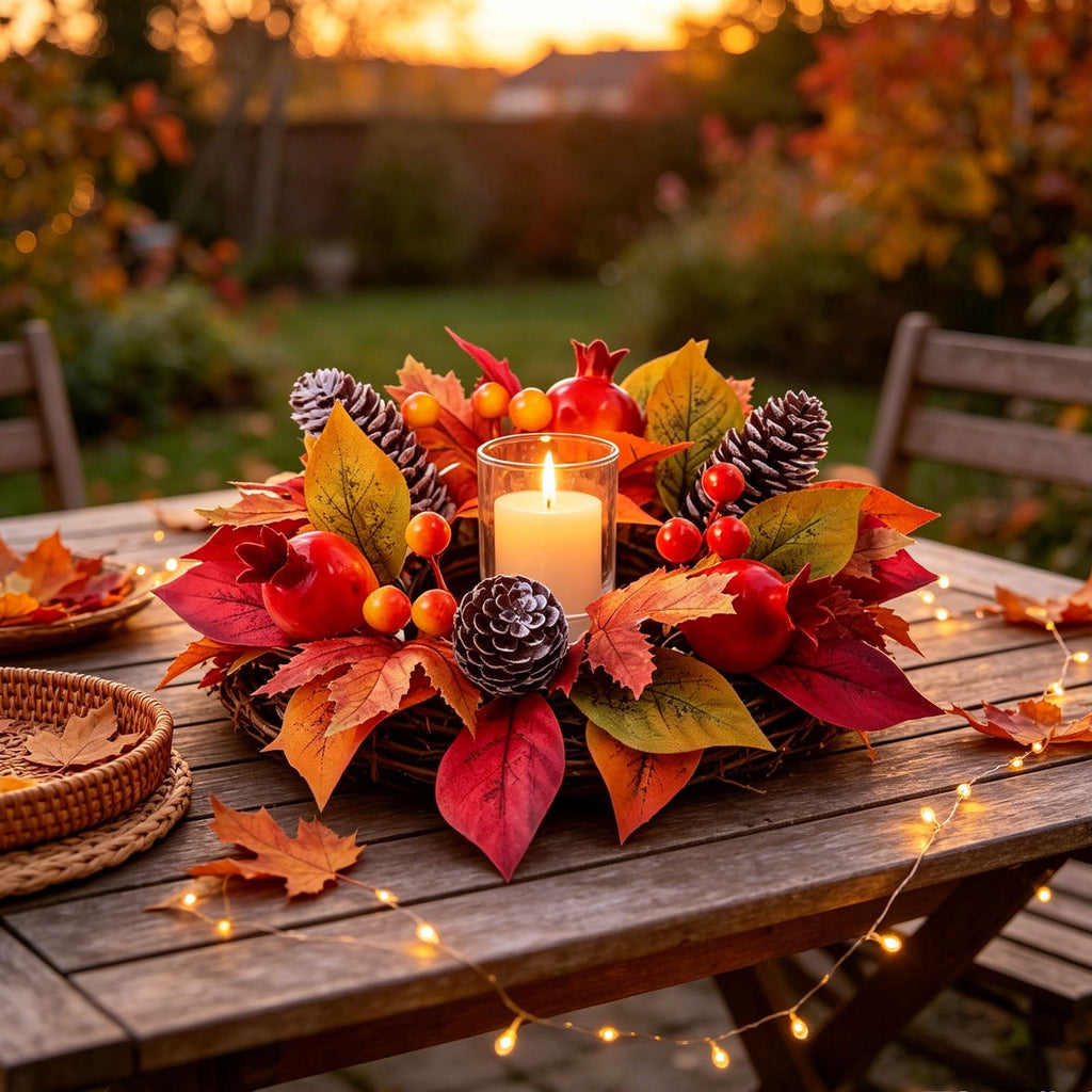 Small Fall Gradient Wreath for Front Door, Multicolor Artificial Autumn Wreaths Thanksgiving Decor for Home, Fall Halloween Decorations, Outdoor Indoor Farmhouse Wall Decor Year Round, E