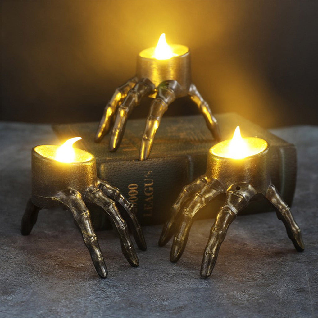 Halloween Spooky Skeleton Hand Candle Flameless Candle Lamp Scary Spooky Candle Halloween Decoration Lights