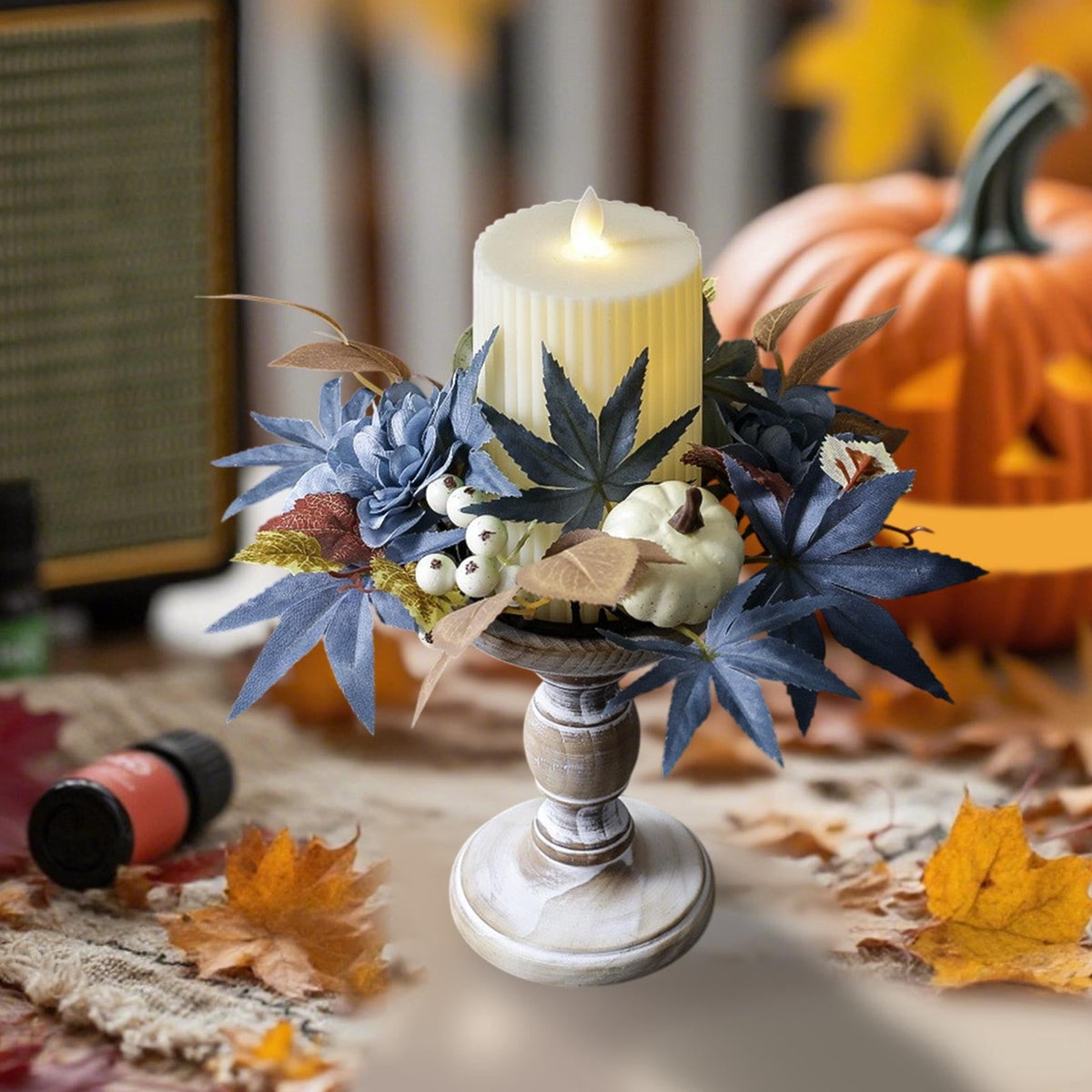 Resin Halloween Ghost Figurine, 10cm Black Spooky Ghost Statue for Mantel Tabletop Centerpiece Porch Indoor Cute Halloween Decor