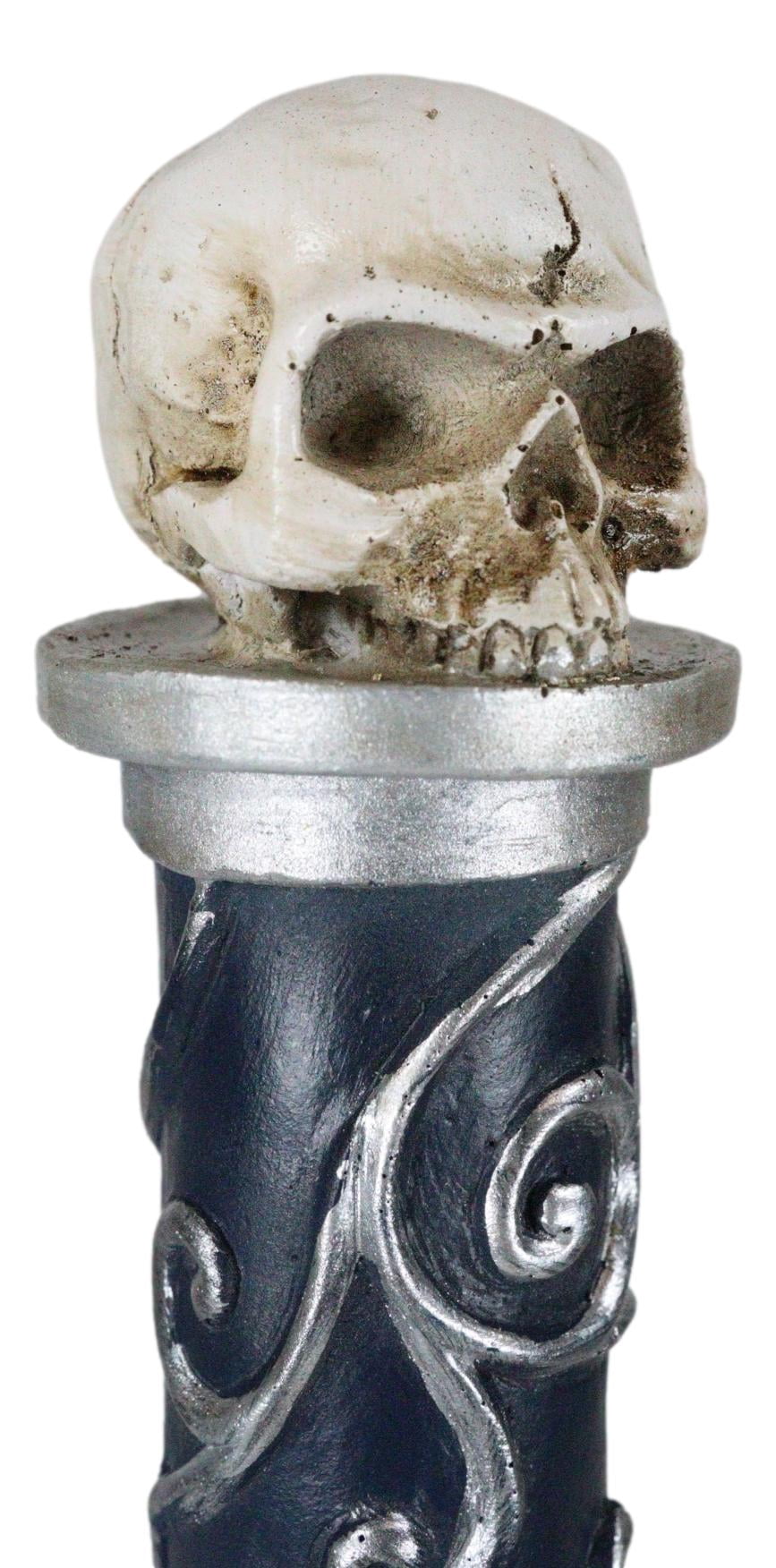 Skeleton Fingers And Skull Blue Decorative Potion Bottle