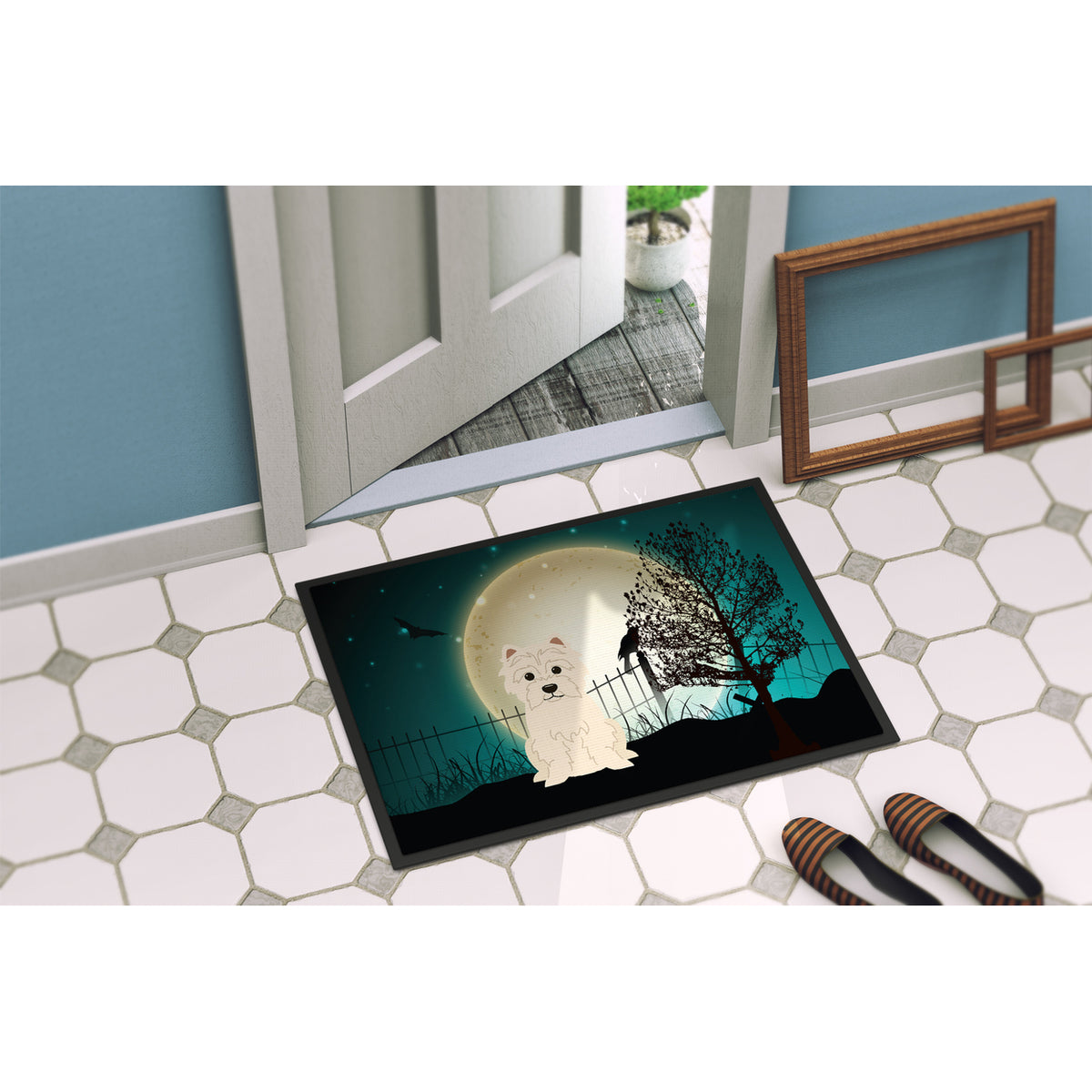 Carolines Treasures BB2232MAT Halloween Scary Westie Indoor or Outdoor Mat, 18 x 0.25 x 27 in.