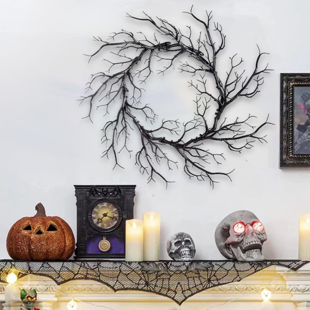 Fall Looped Dead Branch Design Wreath for Living Room Bedroom Dining Room Halloween Fall Christmas Thanksgiving Decoration