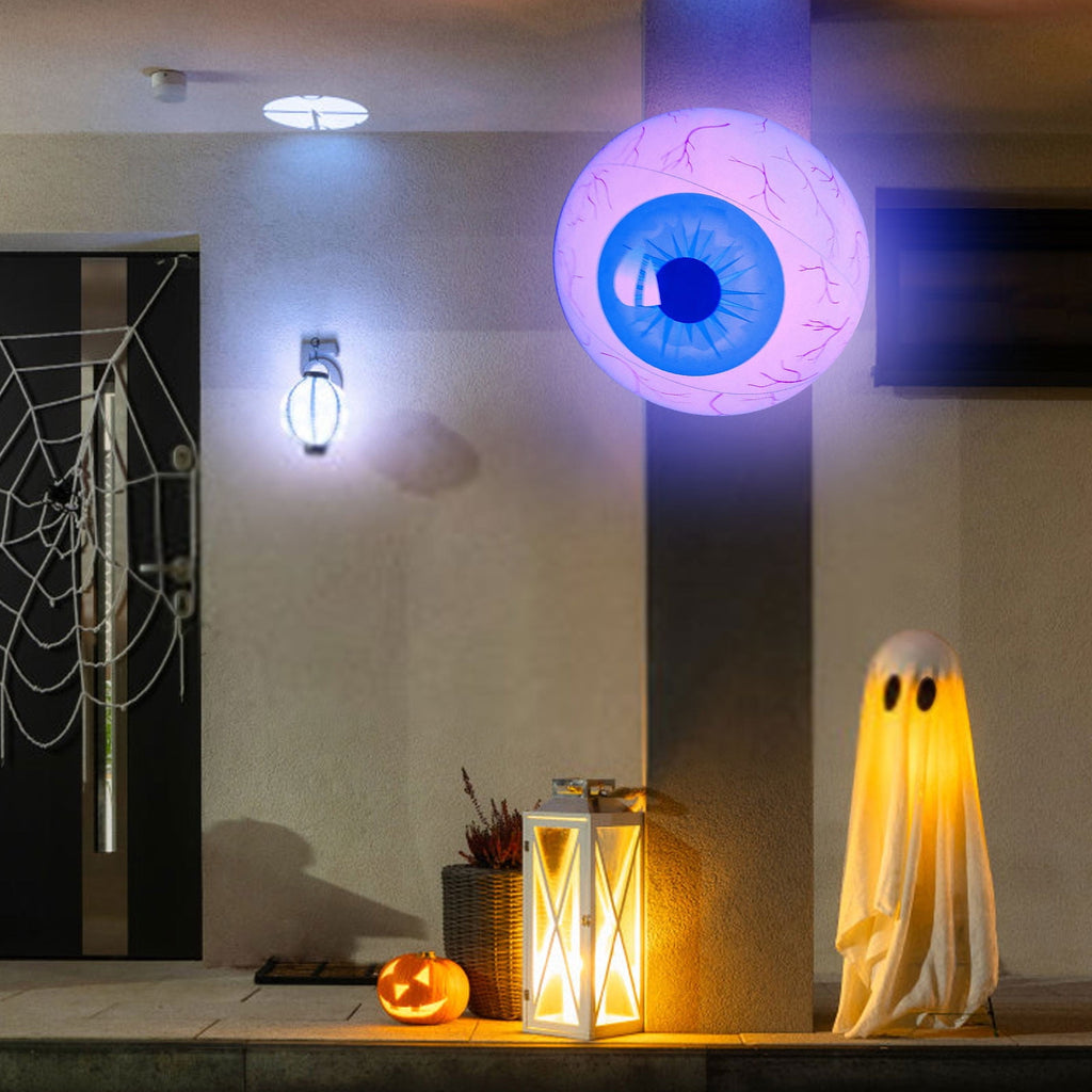 Loyerfyivos Halloween Eyeball Decorations Balloons,Eyeballs Blow Up Scary Bloodshot Eyeballs Indoor Outdoor Garden Halloween Decors for Lawn Party (A)
