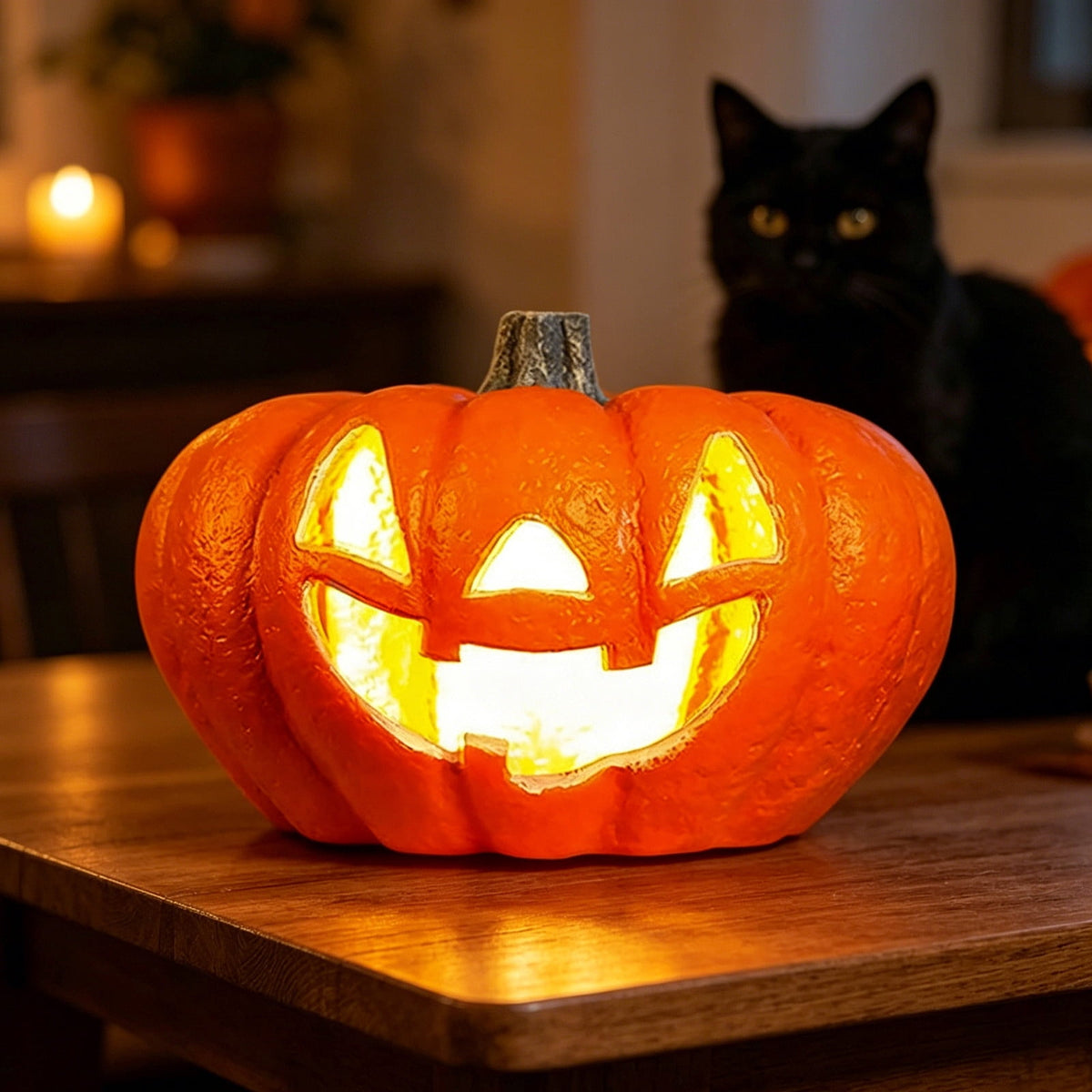 LEFXSMR Pumpkin Light, Glowing Large Plastic Pumpkin Decor with Led Lights, Waterproof Halloween Light for Yard Garden Outdoor Indoor Decor