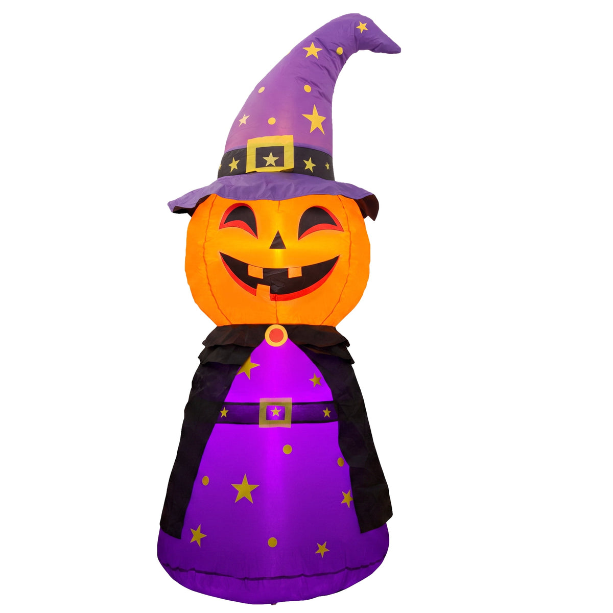 MAGOTAN 8 ft Halloween Inflatable Pumpkin Halloween Inflatable Pumpkins Ghost Tombstone Outdoor Yard Decoration Build-in 7 LED White Lights