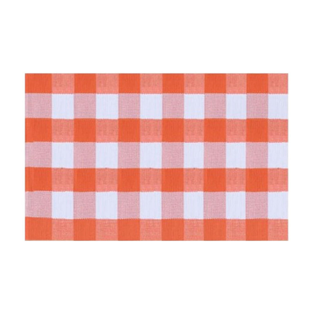 Summercome Buffalo Check Rug, Fall Outdoor Orange and White Buffalo Plaid Rug, Washable Hand-Woven Outdoor Checkered Rugs, Layered Door Mats for Kitchen Farmhous Entryway, Halloween Christmas Decorati