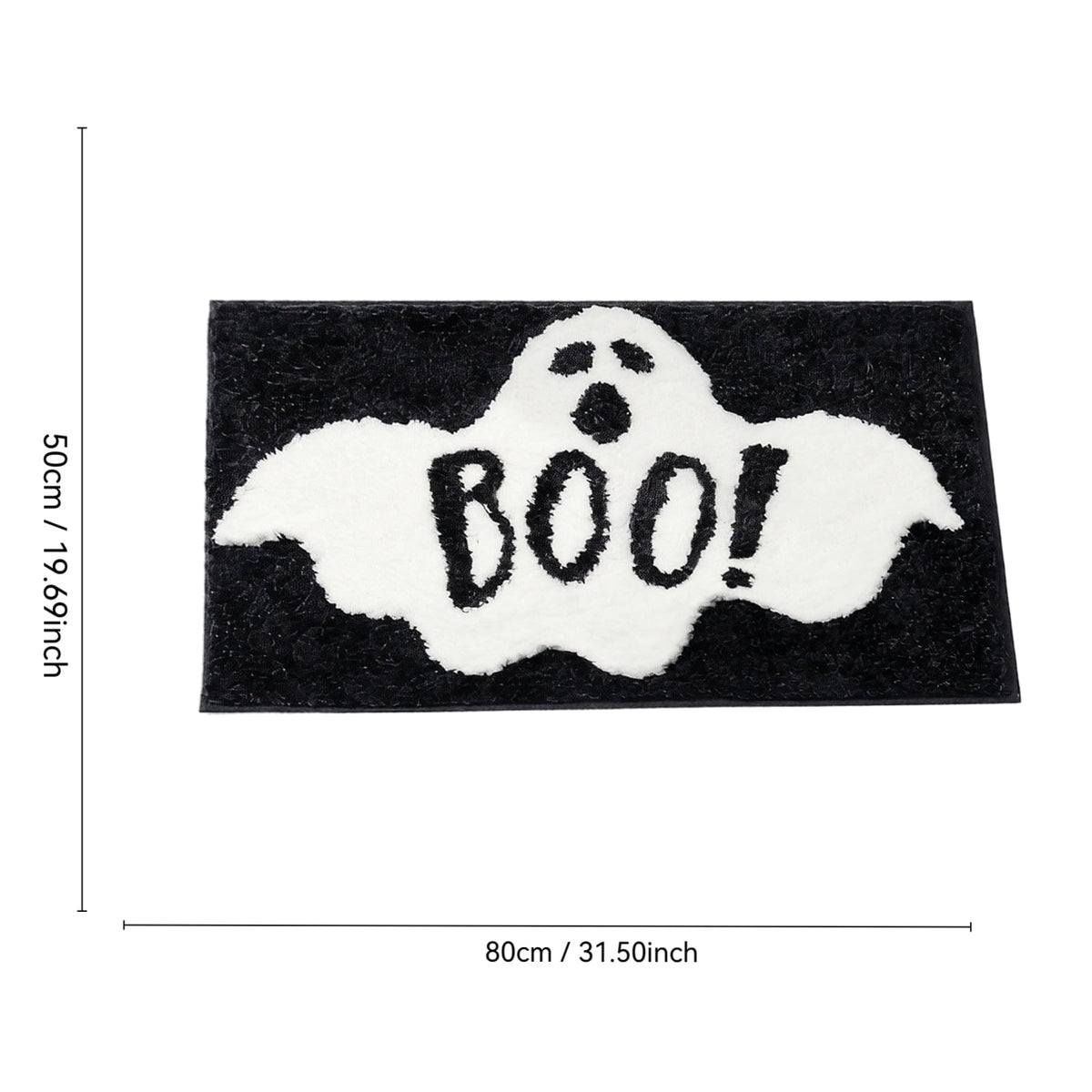 Halloween Ghost Rug, Cute Ghost Plush Floor Mat for Doorway Front Door Decor, Halloween Home Decoration Rug for Entryway Living Room Bedroom, Spooky Fall Decor Accent