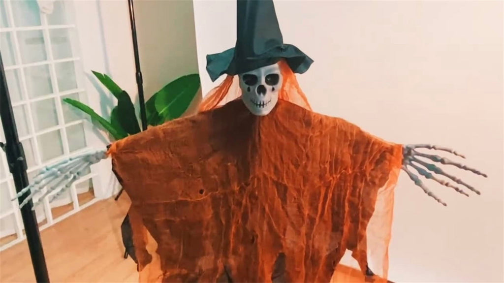 Halloween Hanging Ghost, 32 x 40 Inch Niyattn Hanging Halloween Skeleton Ghosts Decorations, Grim Reapers for Best Halloween Outdoor Decorations, Green