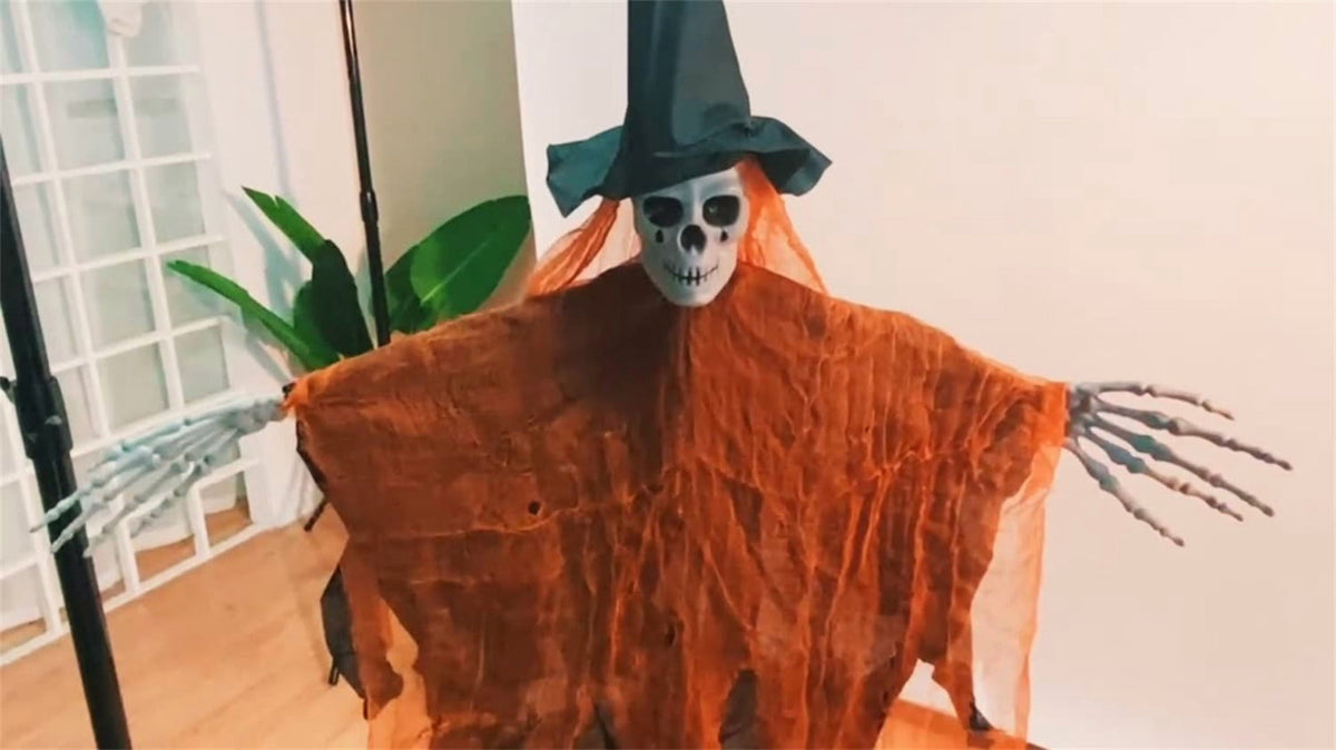 Halloween Hanging Ghost, 32 x 40 Inch Niyattn Hanging Halloween Skeleton Ghosts Decorations, Grim Reapers for Best Halloween Outdoor Decorations, Green