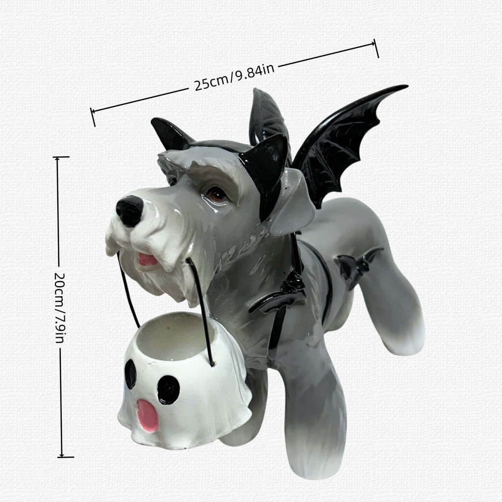 2026 New Halloween Light‑Up French Bulldog Figurine, Shark Outfit Dog Statue with Glowing Pumpkin, Waterproof Resin Table Holiday Decorations, Cute Spooky Halloween Decorations for Porch Yard Home