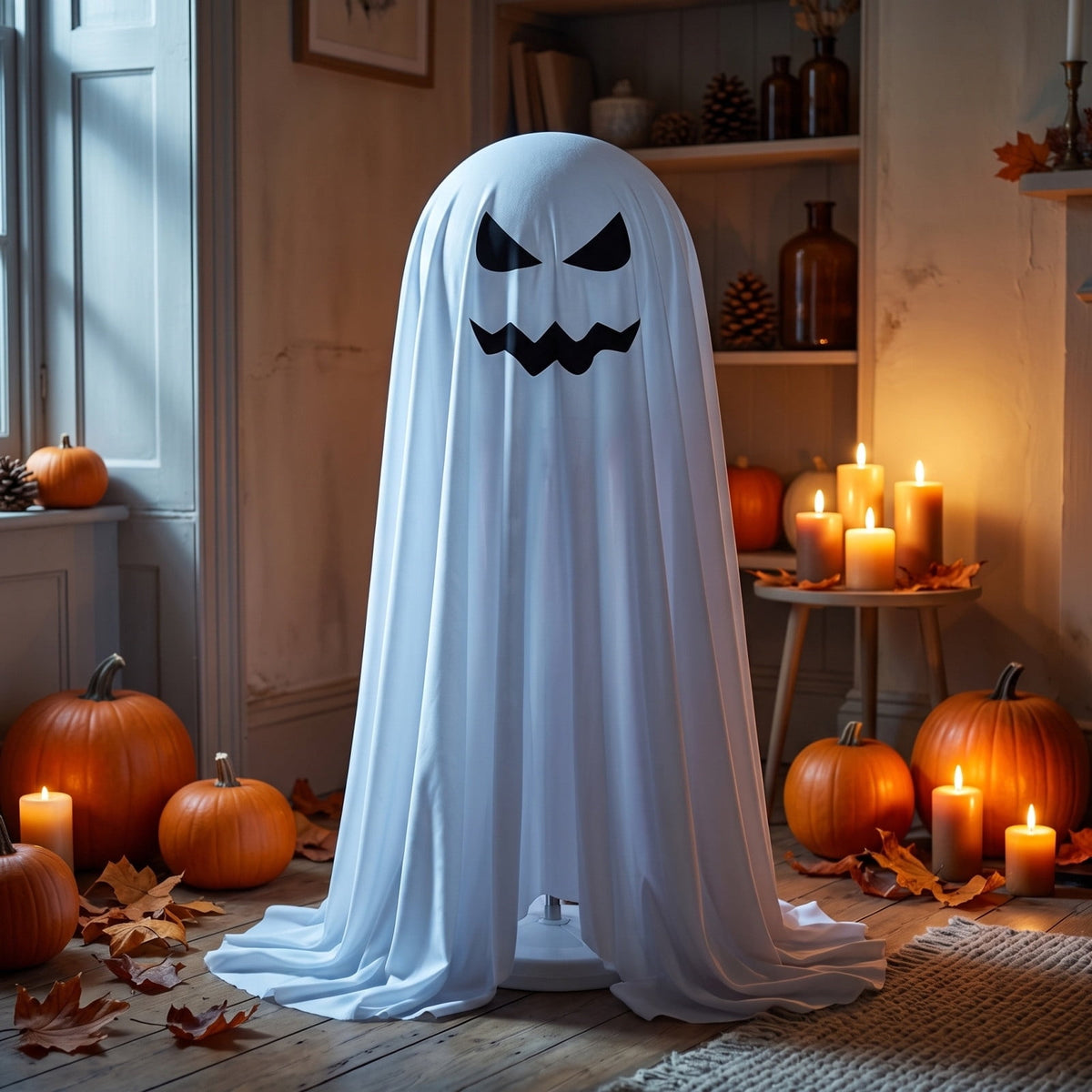 Aurorax Early Halloween Decorations Outdoor,Ghost Halloween Decoration 2 ft Realistic Waterproof Ghost Decor for Front Porch Yards Gardens Lawn Black