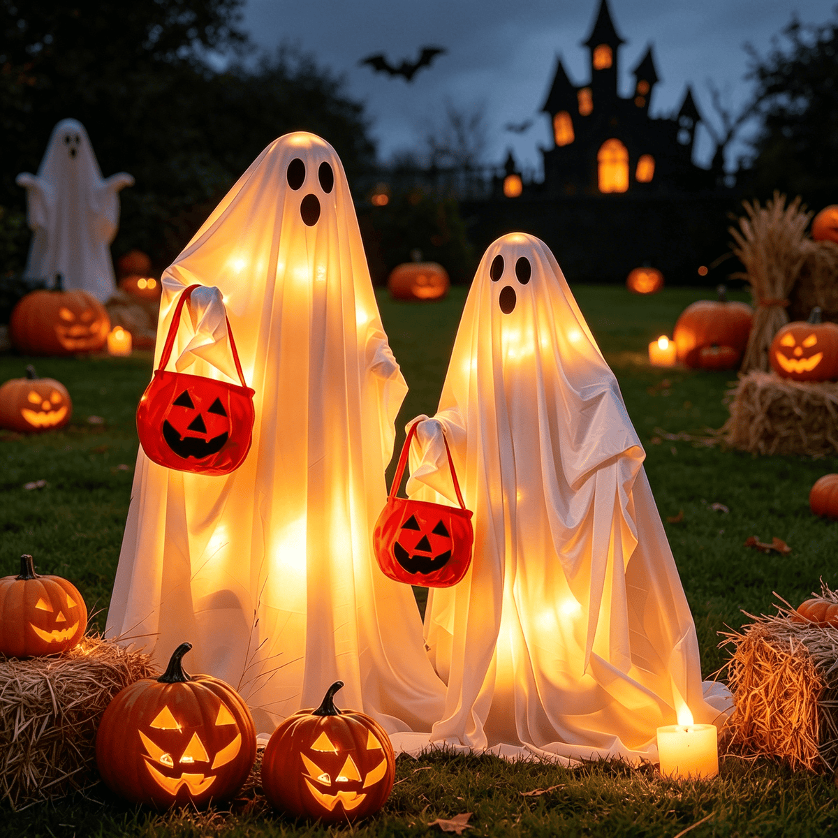 ANLTDTC Halloween Outdoor Ghost String Lights with Remote for Yard, Garden, Lawn, Porch