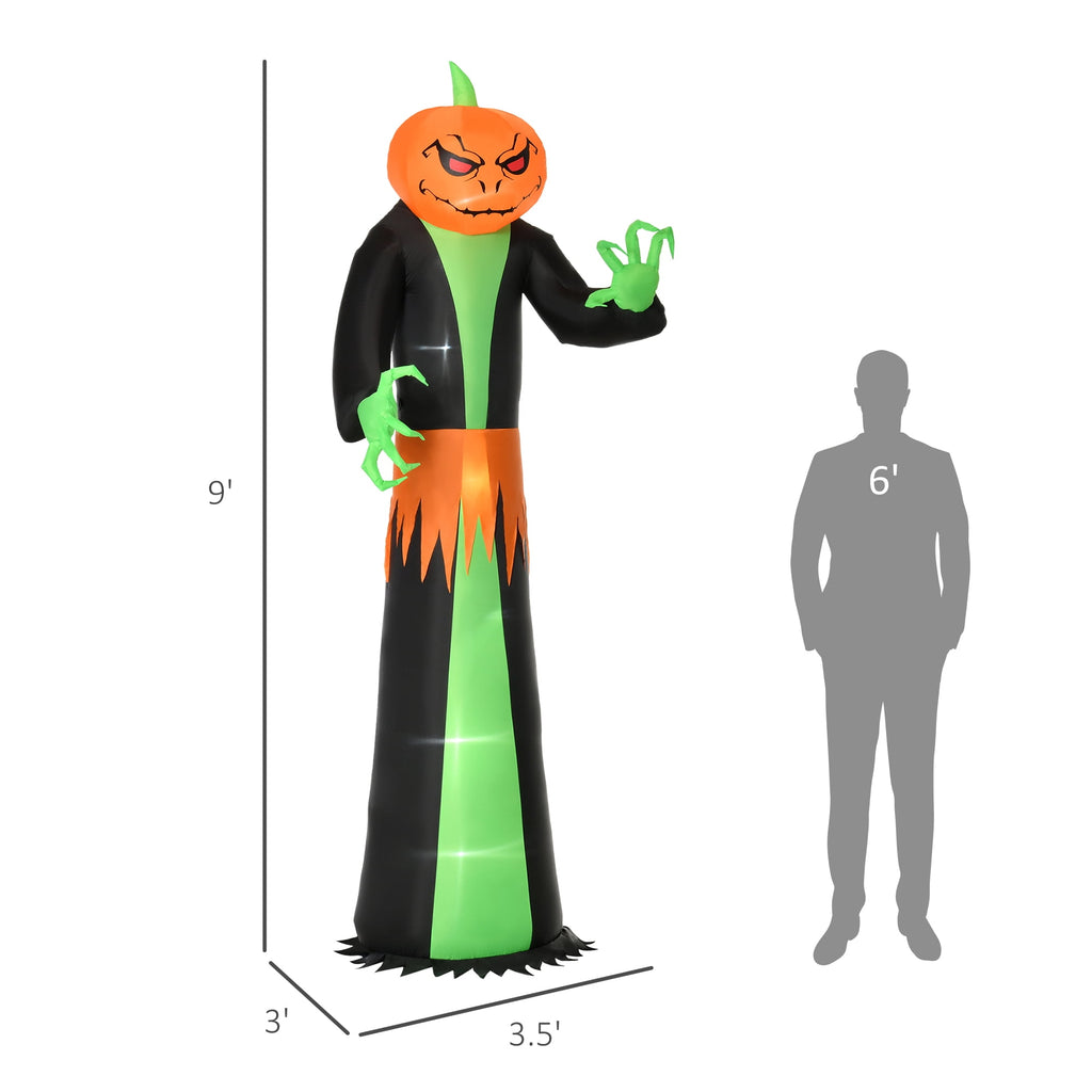 HOMCOM Halloween Inflatable Pumpkin with LED Lights for Garden Indoor Outdoor