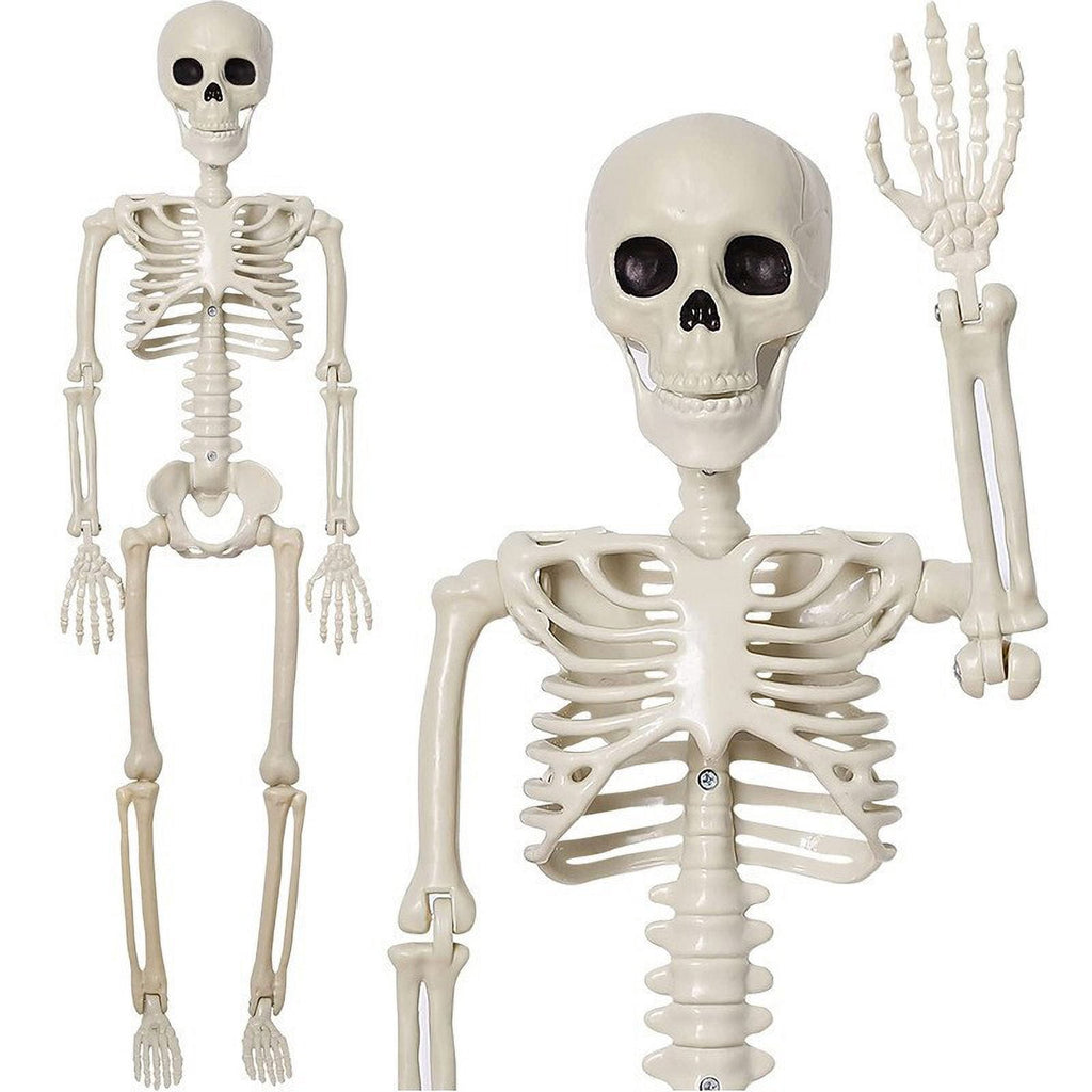 36" Posable Halloween Skeleton Decorations,Human Bones for Halloween Party with Movable Joints,for Haunted Houses, Front Lawn, Graveyard Props