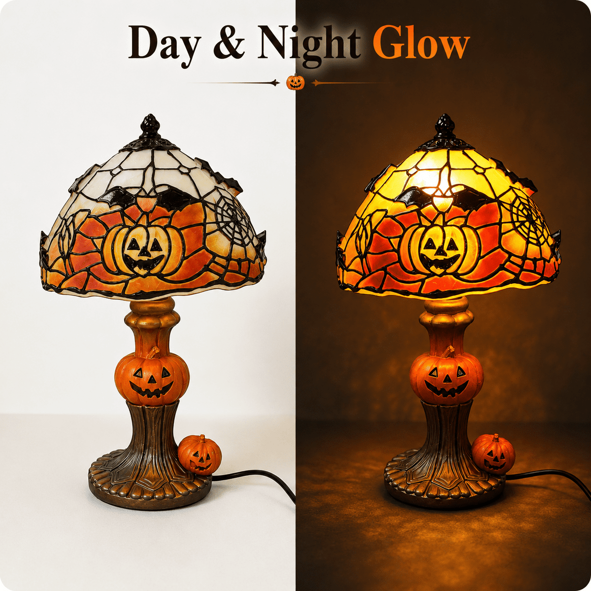 Diceymbol 11.81 Inch Halloween Ghost Night Light, Witch Hat Ghost Lamp with Jack O Lantern, Halloween Decorations Indoor for Table Mantel Party Decor