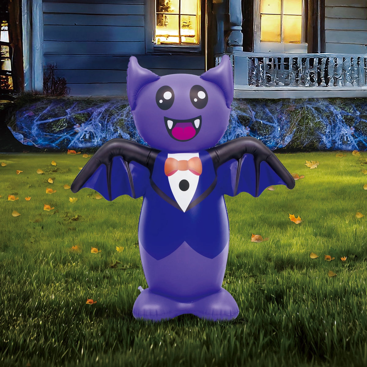 Blow-Up Vampire Bat Yard Inflatable, Black and Purple, 3.5', Halloween by Way To Celebrate