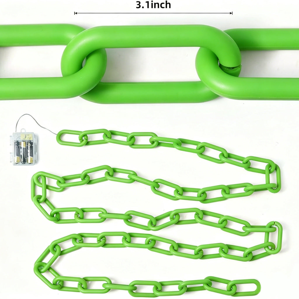 10Ft Battery Operated Plastic Chain Lights for Halloween Decorations, 8 Modes Timer Orange Halloween String Lights Waterproof Lighted Props Chains for Skeleton Dog, Haunt House,Costumes Party Decor