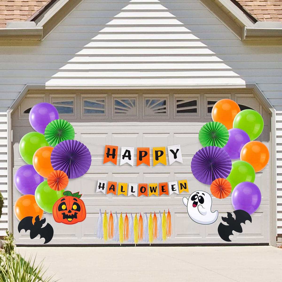Joyfy Halloween Trunk or Treat Car Decorations Kit,Halloween Car Decorations Car Archway with Happy Halloween Theme