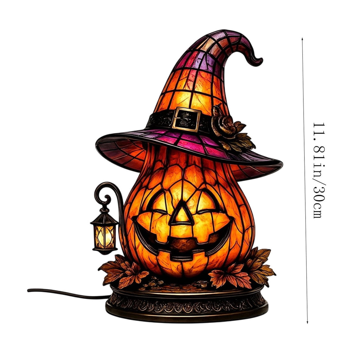 BZPIZ Witch Hat Lamp Handcrafted Retro Resin Stained Witch Hat Desk Lamp Halloween Home Decor Gothic Wizard Hats Night Light for Bedroom & Bookshelf