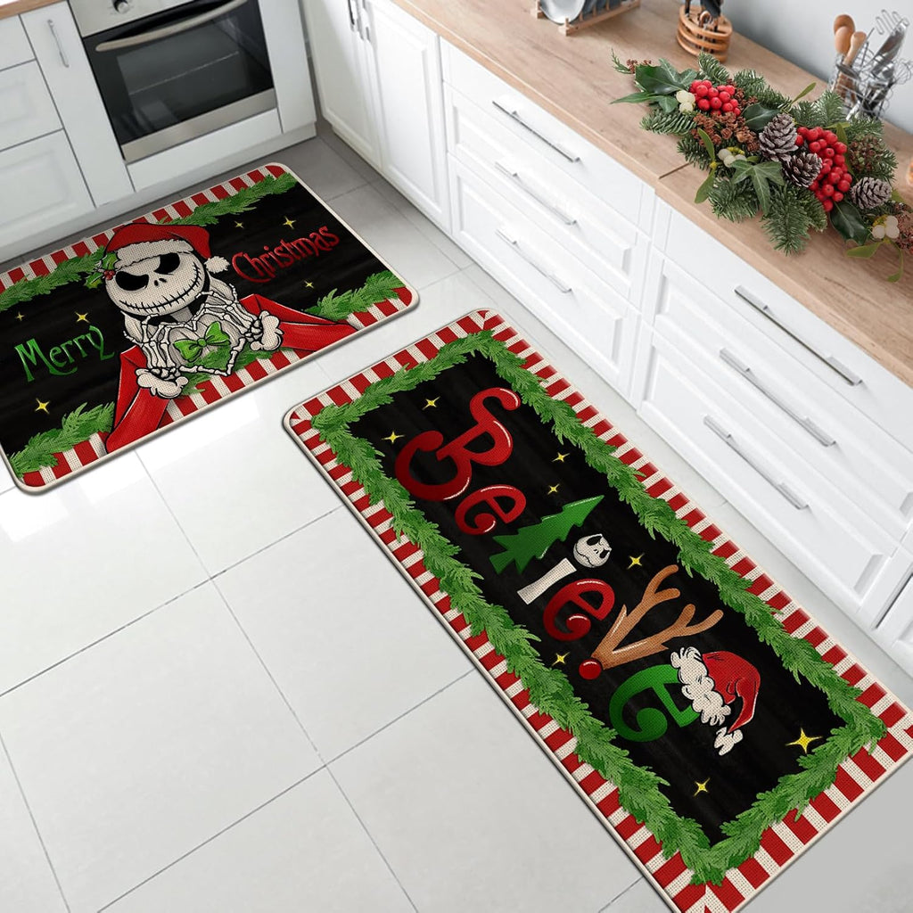 Jack Skeleton Door Mat 30x17 inch, Nightmare Christmas Welcome Doormat, Nightmare Christmas Gfits, Nightmare Christmas Decor