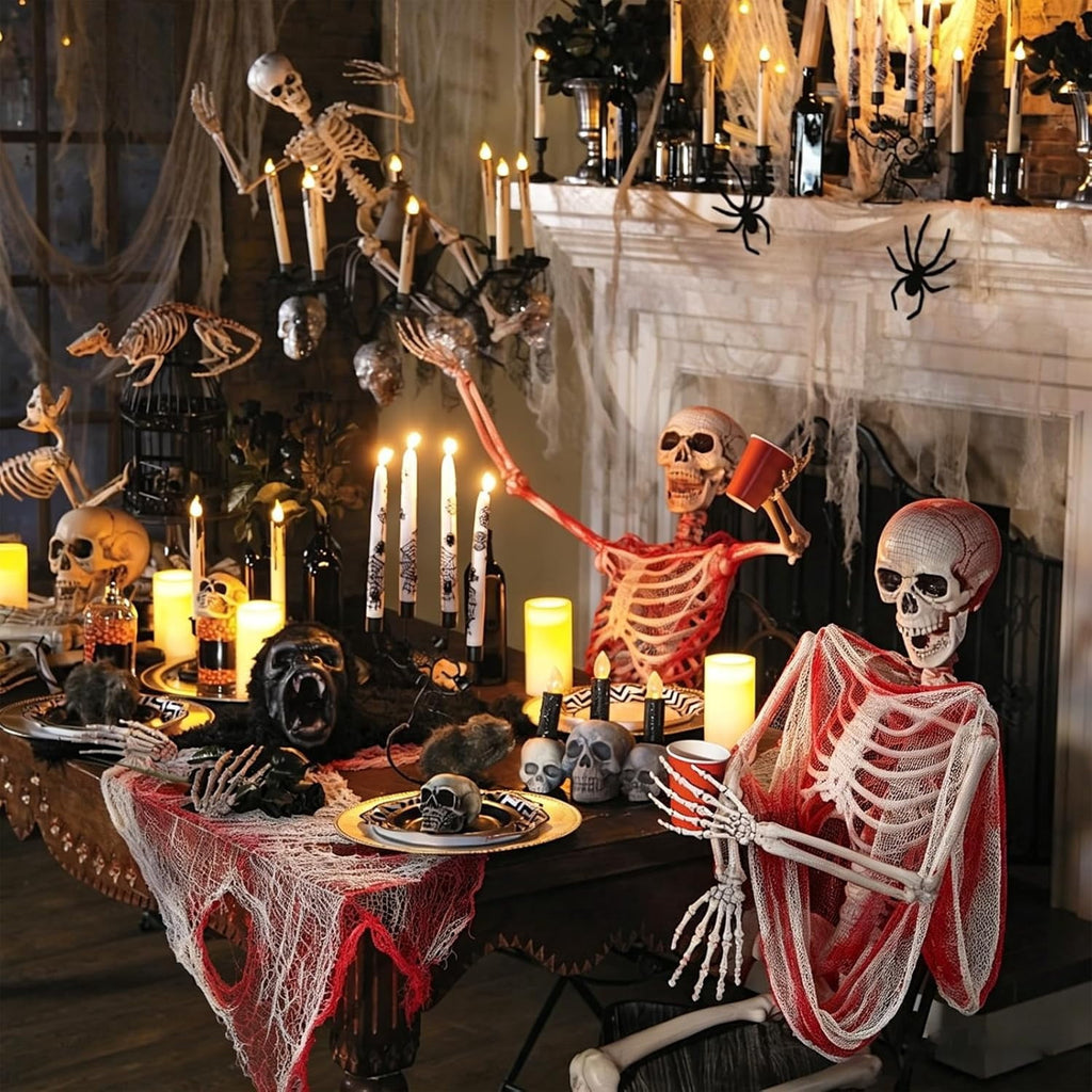 CQHVKQ 5 Pack of Halloween Creepy Gauze Cloth Decoration Set, Indoor Outdoor Black Scary Halloween Gauze Tapestry Decor, Spooky Decorations for Home, Yard, Haunted House & Party Supplies, 72" x 30"