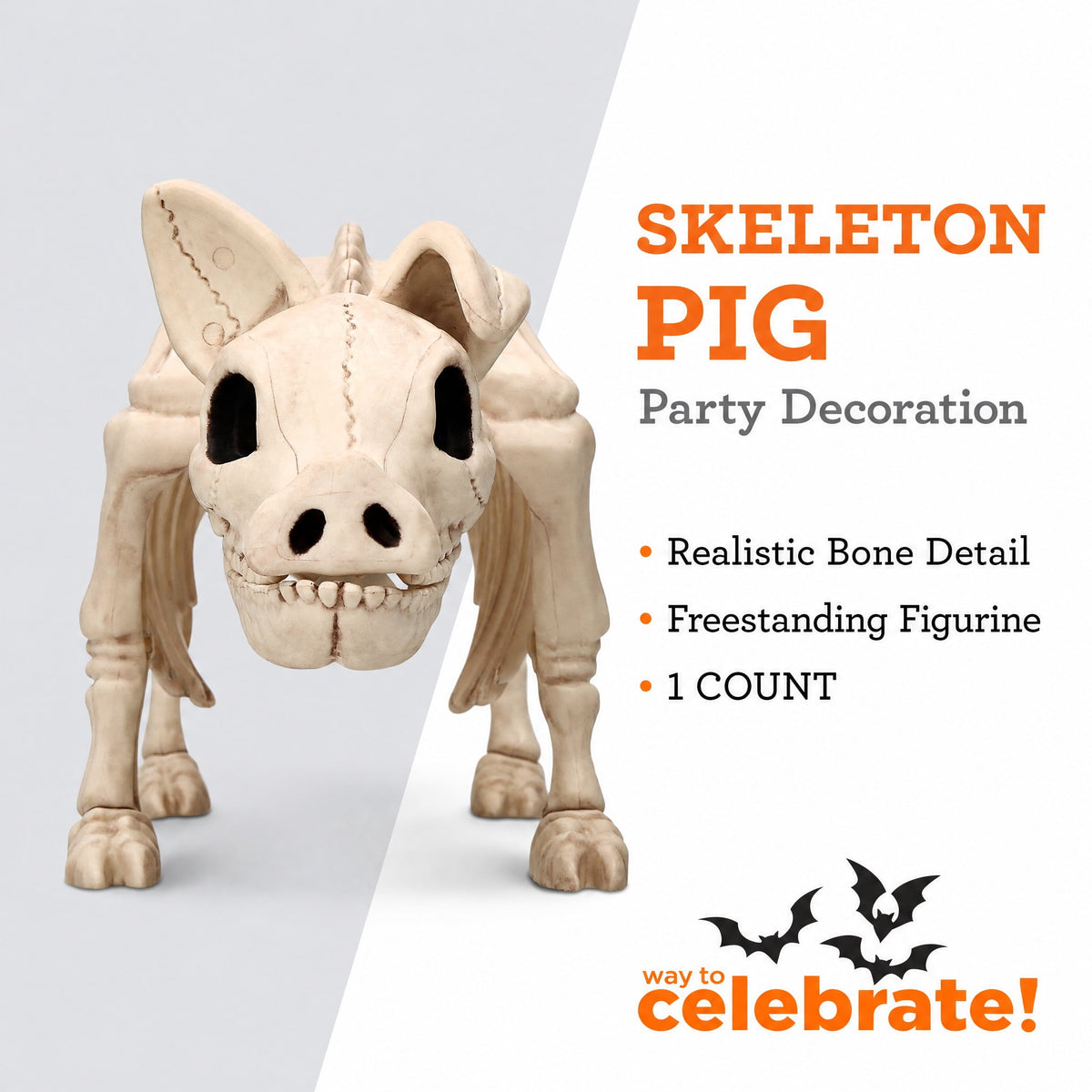 Faux Pig Skeleton Decoration, 6.5", Halloween by Way To Celebrate