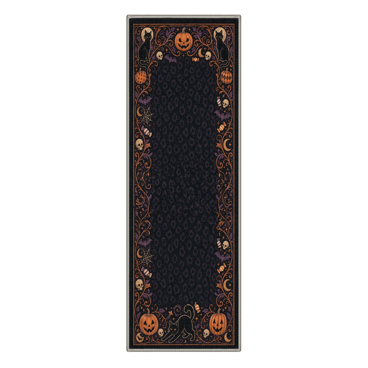GENIMO 5'x7' Halloween Area Rug for Living Room, Washable Non Slip Soft Vintage Pumpkin Indoor Rug for Bedroom Dining Room Home Office, Antique Moss
