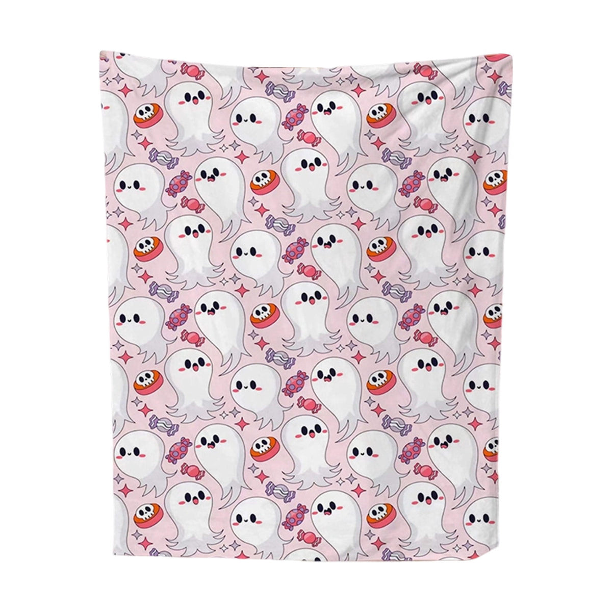 Halloween blanket,Halloween Print Throw Blanket Flannel Soft Cozy Decorative Nap Blanket with Ghost Pumpkin Skull for Office Bedroom Sofa Camping Travel(100x150cm/39x59 Inch),Black