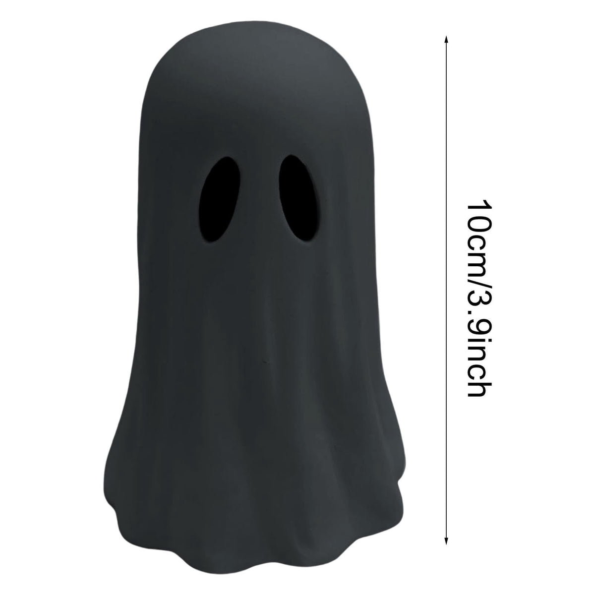 Resin Halloween Ghost Figurine, 10cm Black Spooky Ghost Statue for Mantel Tabletop Centerpiece Porch Indoor Cute Halloween Decor