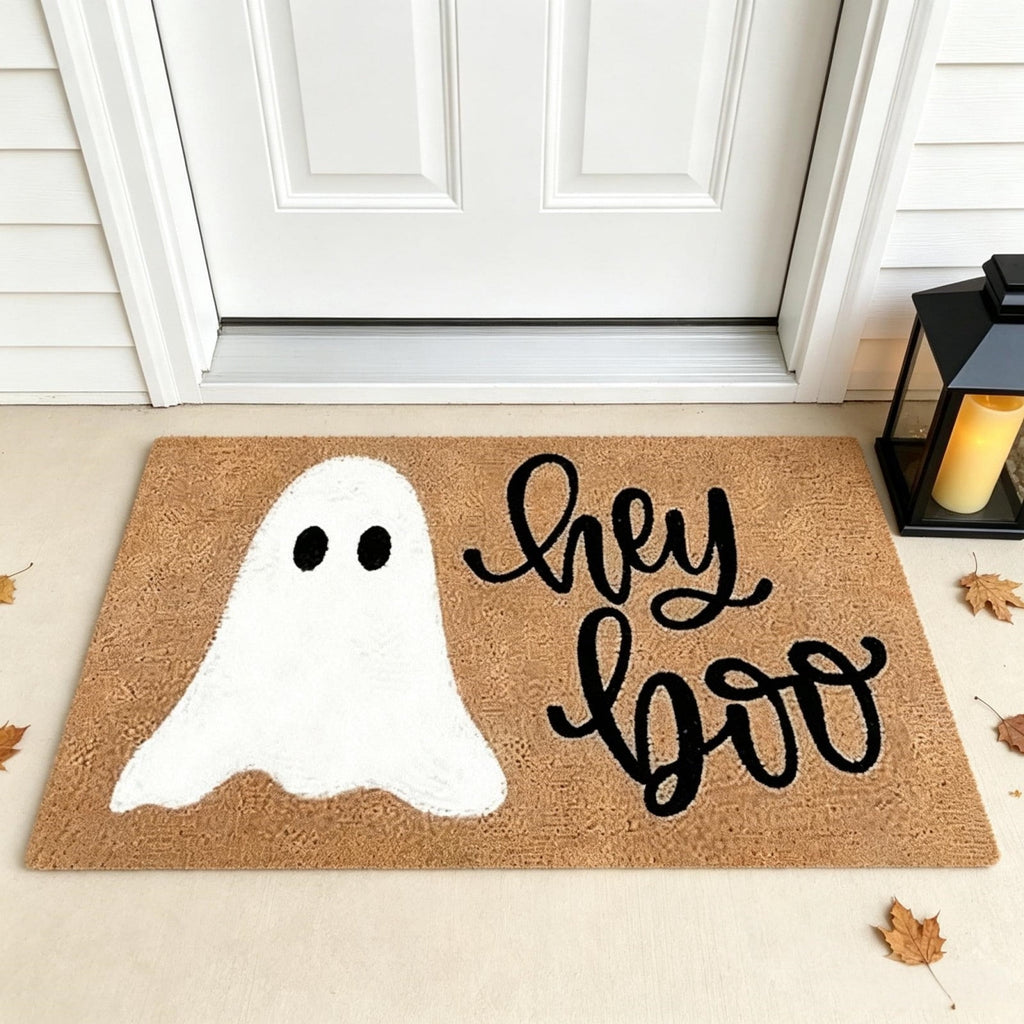Clearance Natural/Black Floral Bird Outdoor Coir Doormat, 30" x 18"