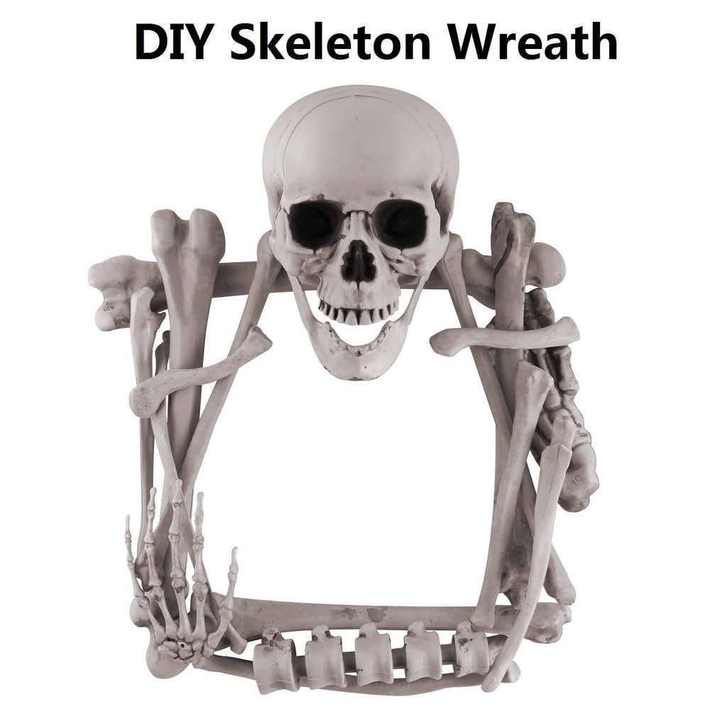 Gamexcel Scary Props Decoration, with Bag, Halloween Skeleton Bones Skull, Life Size, for Graveyard Scene Haunted Houses, 35 Pieces