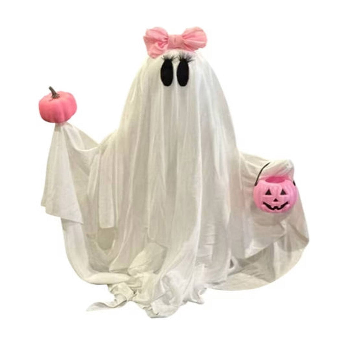AuroraX Halloween Ghost Decor Outdoor Halloween Decoration Courtyard Tabletop Desktop Haunted Halloween Decoration for Yard Garden Pink