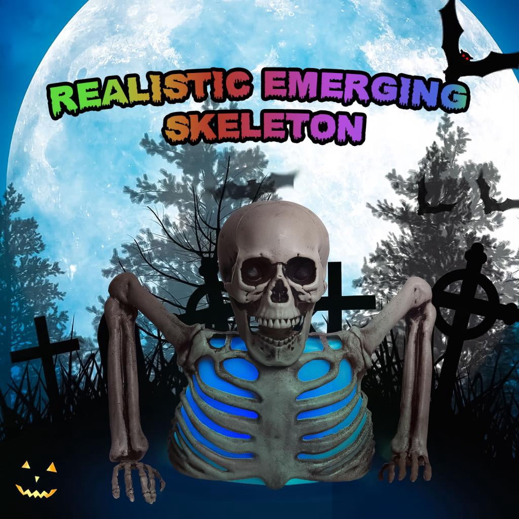 Presence 10 inch Halloween Colorful Groundbreaker Skeleton, Different Light Colors,Halloween Decorations