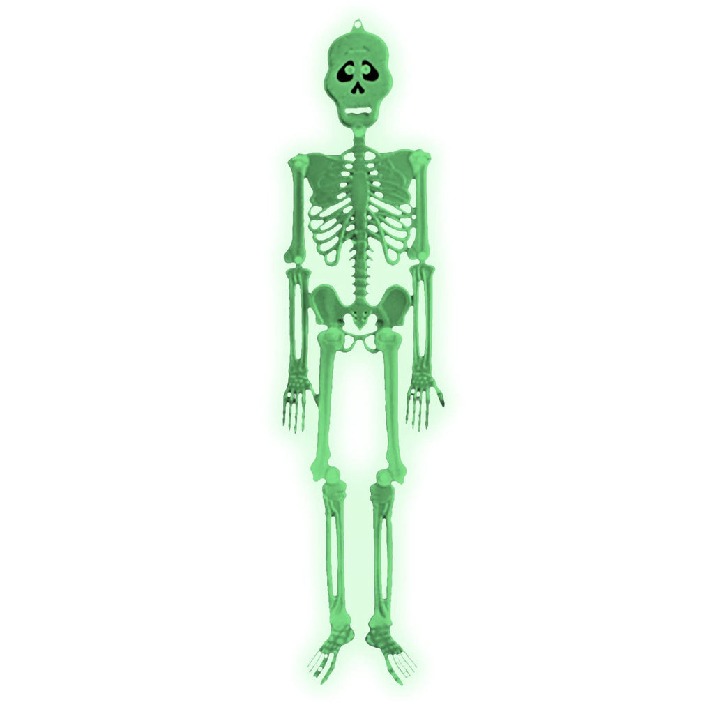 Matoen 12inch Halloween Luminous Skeleton Full Body Realistic Bones with Movable Joints for Halloween Indoor and Outdoor Decoration