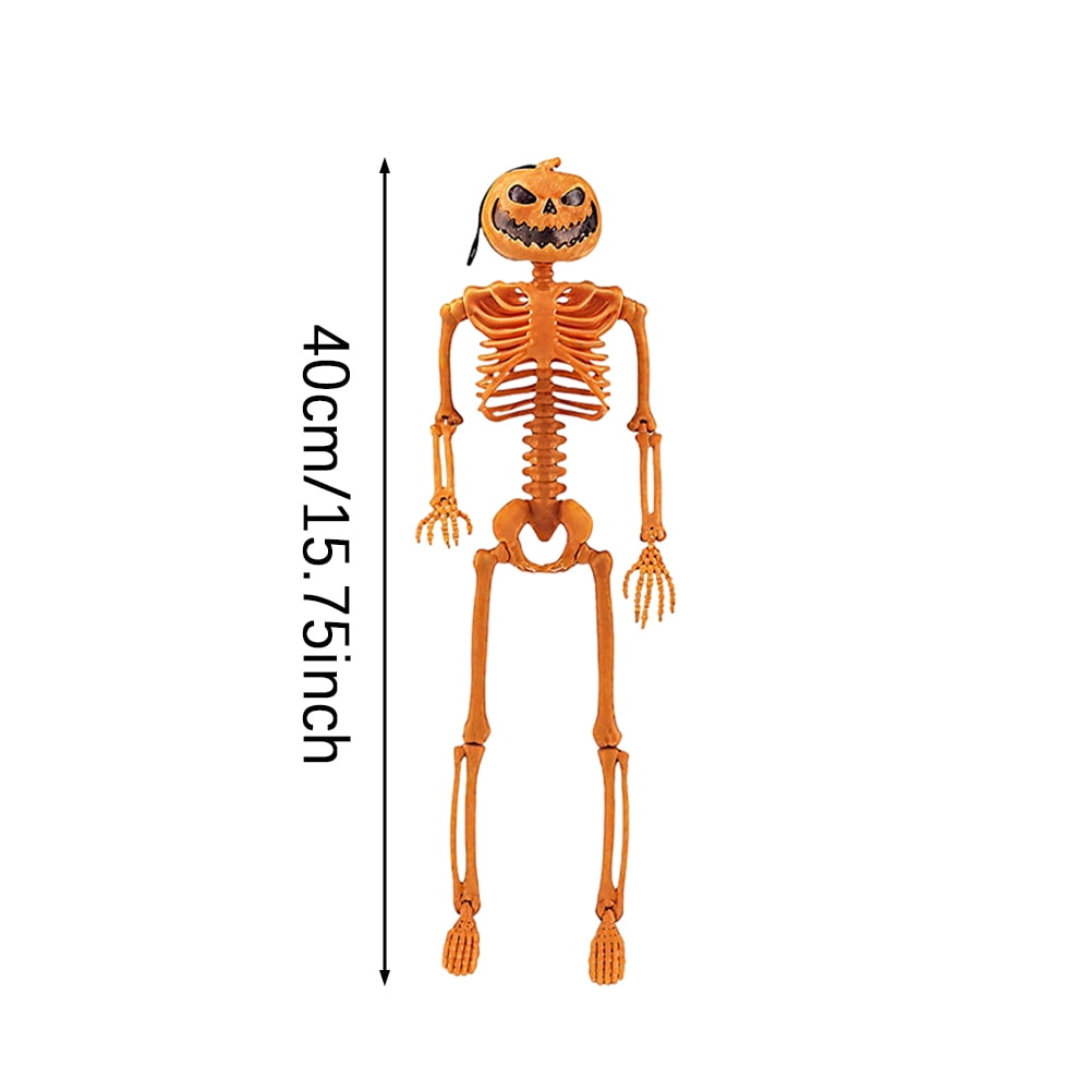 2Pcs 15" Halloween Pumpkin Skeleton for Yard Garden Props Halloween Party Decor