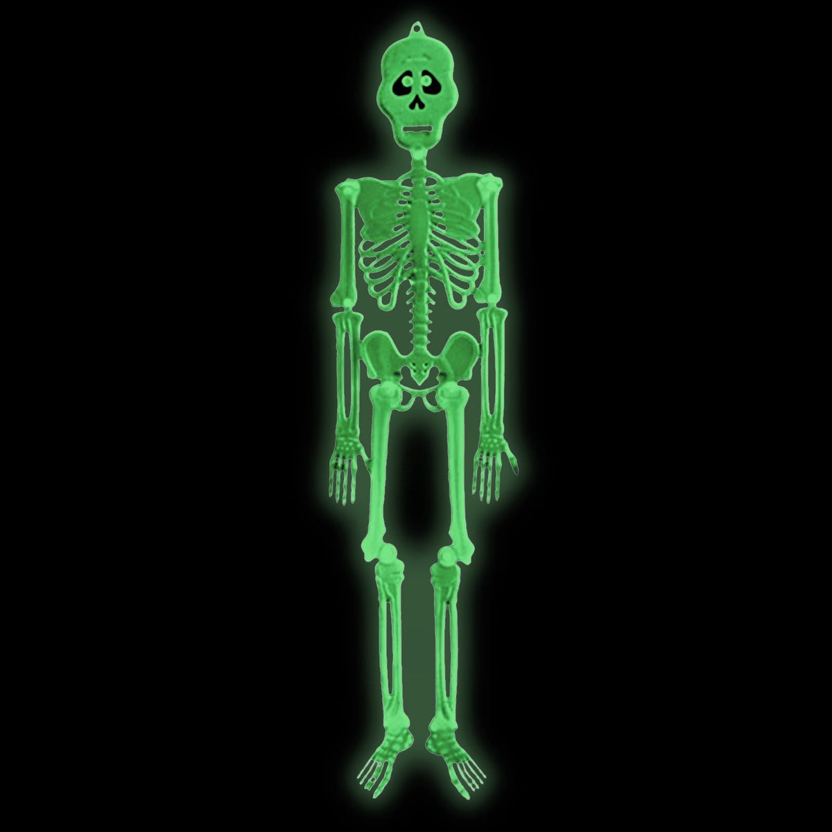 Matoen 12inch Halloween Luminous Skeleton Full Body Realistic Bones with Movable Joints for Halloween Indoor and Outdoor Decoration