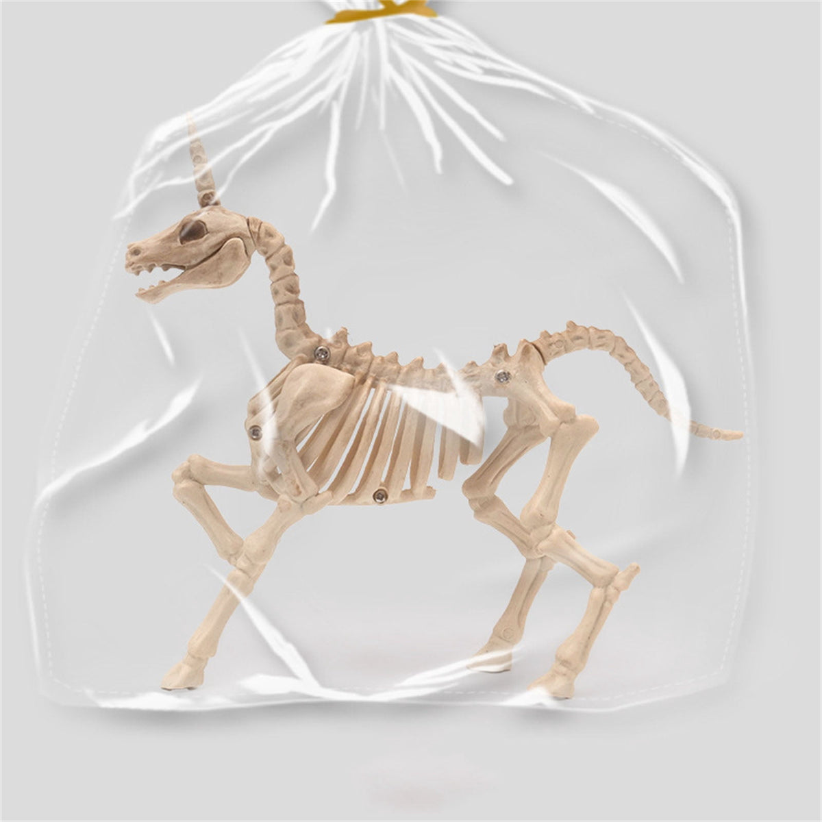 Halloween Animal Skeleton Decorations,Realistic Skeleton Unicorn Props,Posable Movable Joints Unicorn Statue and Figurine for Outdoor Lawn Yard Graveyard Skeleton Halloween Decor