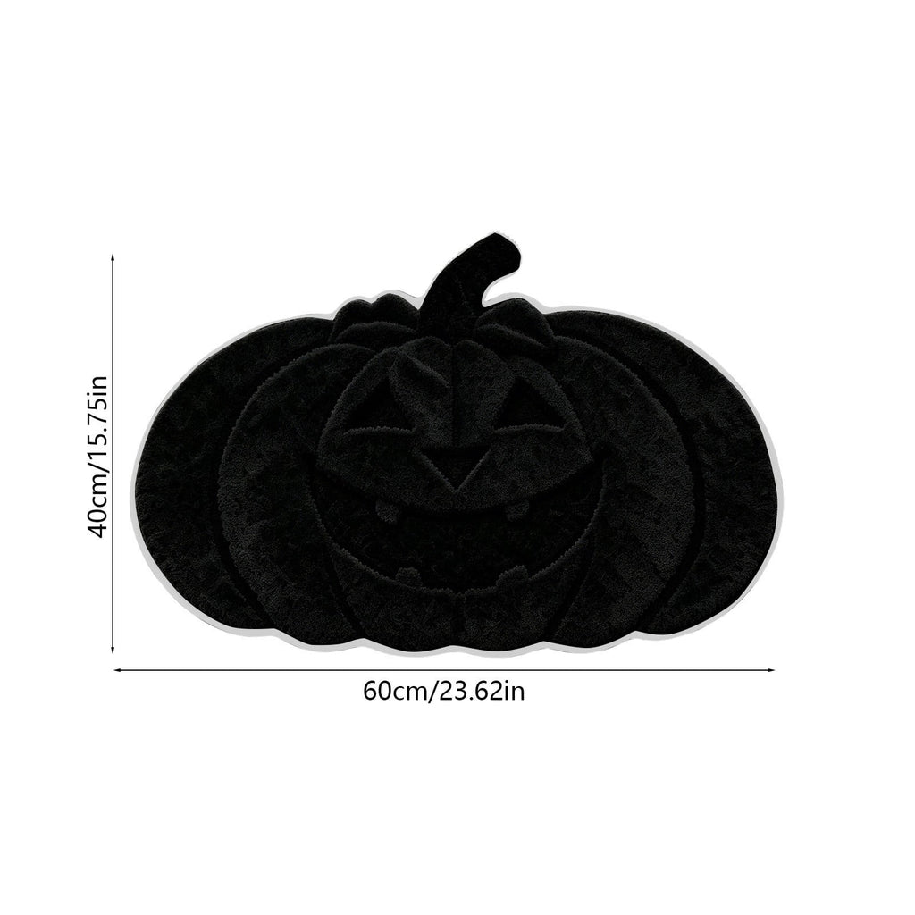 Halloween Door Mat Pumpkin Shaped Non-Absorbent Skidproof Mat 15.75x23.62in Polyester Skidproof & Weather Resistant for Front Door Porch Indoor Outdoor Halloween Door Mat by MPOISVA