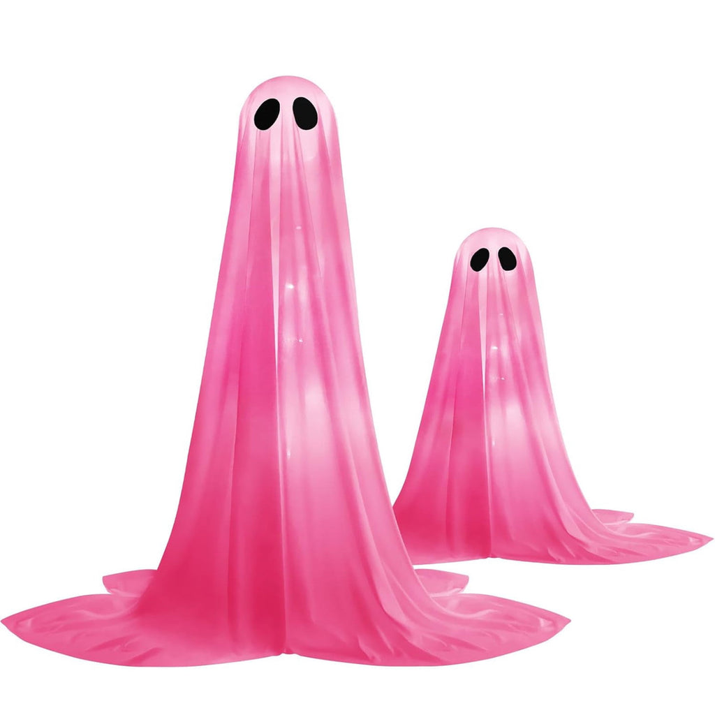 Inflatable Ghost Halloween Decoration, Cute LED Light Blow Up for Yard, Porch, Garden, Waterproof PVC, Perfect for Night Parties
