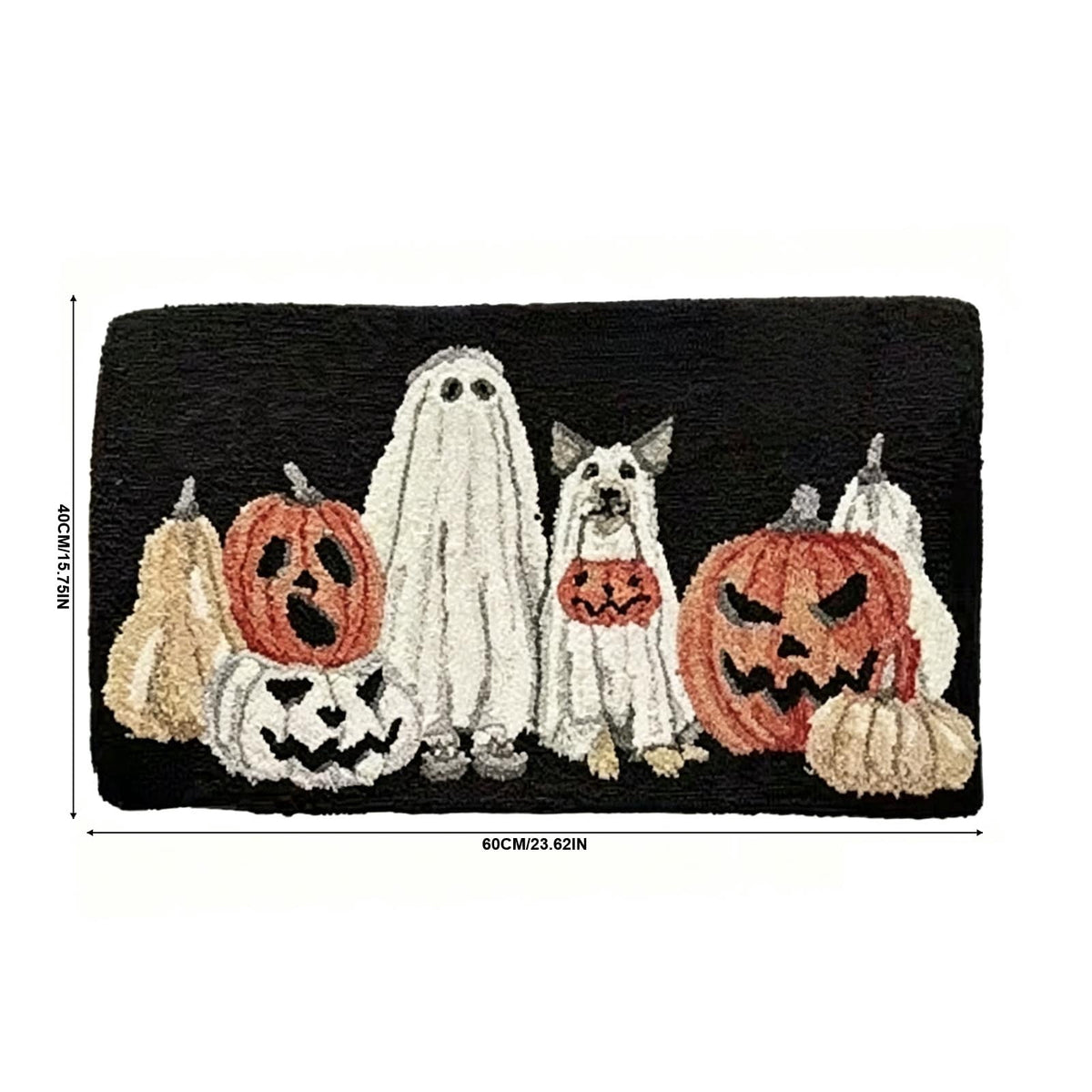 Clearance Hotyverty Halloween Door Mat Quick Drying Oil Proof Dirt Trapping Machine Washable Ghost 15.75x1.97 in Indoor Front Entryway Porch Floor Decor, Halloween Gift for Family Holiday Lovers