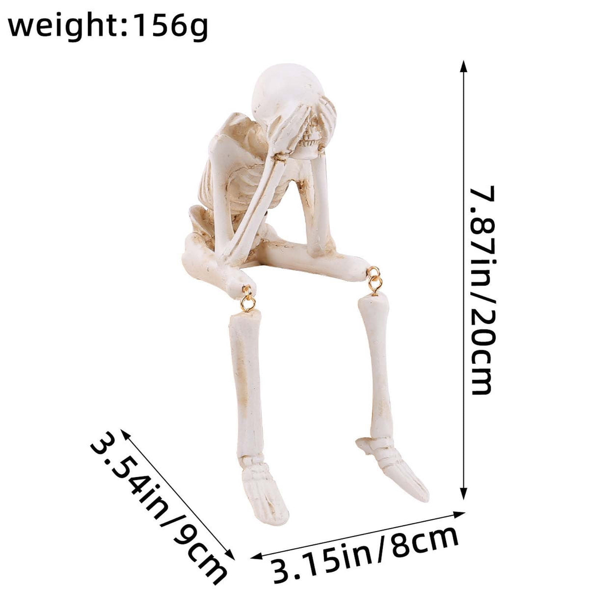 Dmlowu Animal Skeletons Halloween Decorations, 3.5x8" Plastic Halloween Skeleton for Home Decor, Spooky Human Skeleton for Halloween Decorations Outdoor & Infoor
