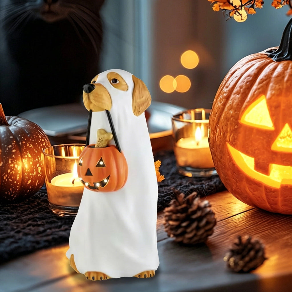 JHRGJIO Halloween Dog Blow Ghost decor, with Lit LED Halloween Decoration Indoor, Fall Decor Inflatable Spooky Figure for Yard Lawn Porch Garden Display