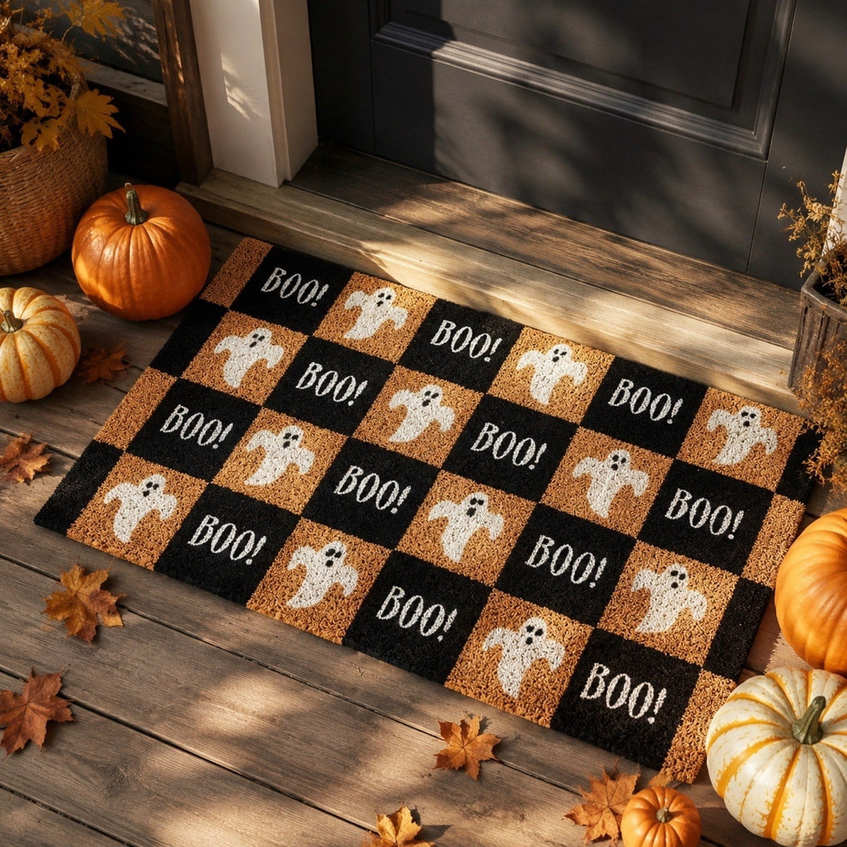 Witch-Themed Halloween Door mat 20×32in, Gothic Rug, Halloween Welcome Mat For Front Door Porch Home Decor