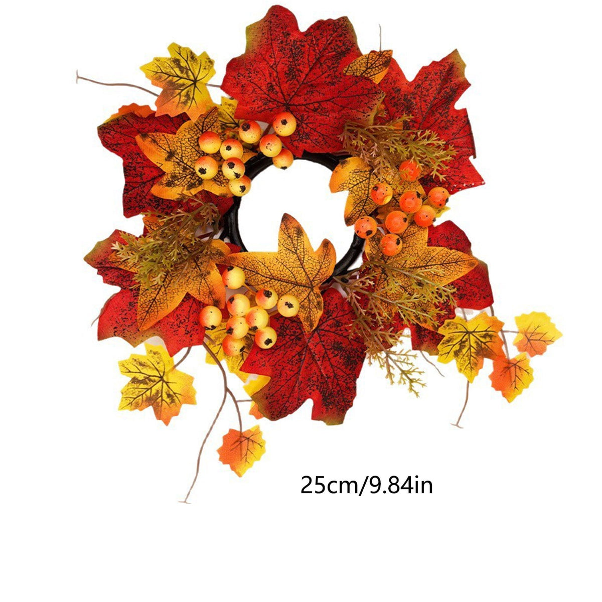 Small Fall Gradient Wreath for Front Door, Multicolor Artificial Autumn Wreaths Thanksgiving Decor for Home, Fall Halloween Decorations, Outdoor Indoor Farmhouse Wall Decor Year Round, E