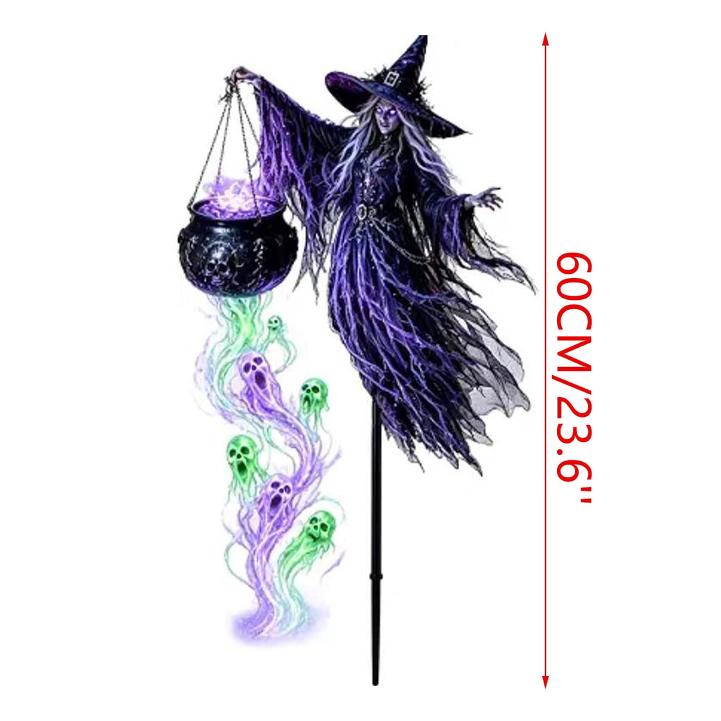 Solar Halloween Metal Moon Black Cat Garden Stake with LED Pumpkin Lantern, Light Up Star Bat Yard Decor Stake, Spooky Outdoor Lawn Pathway Halloween Decoration