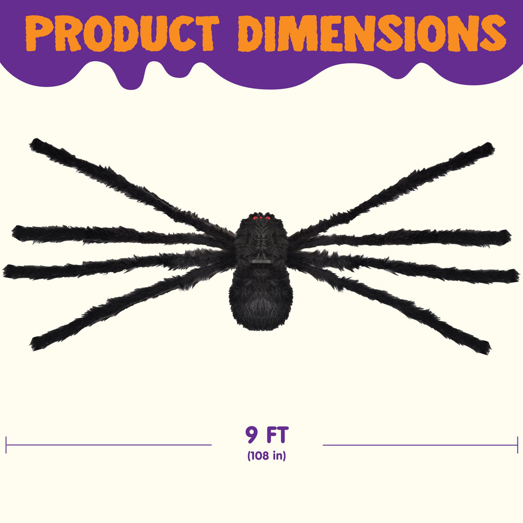 Joyfy 6 Packs Colorful Hairy Giant Spiders Halloween Decorations Outdoor,Multi-Size Outdoor Halloween Spider Decorations for Yard Lawn & Patio (30", 30", 20", 20", 12", 12")