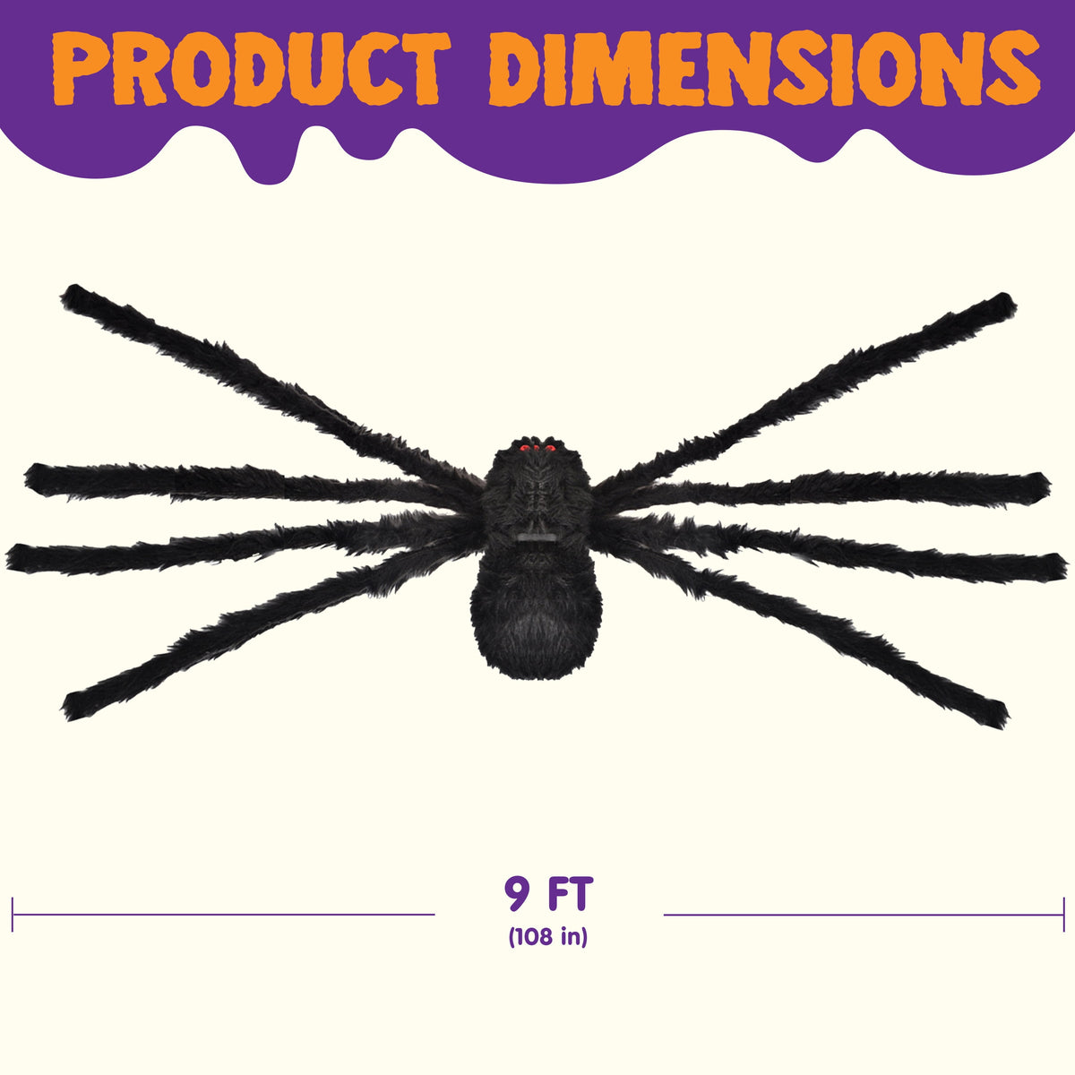 Joyfy 6 Packs Colorful Hairy Giant Spiders Halloween Decorations Outdoor,Multi-Size Outdoor Halloween Spider Decorations for Yard Lawn & Patio (30", 30", 20", 20", 12", 12")